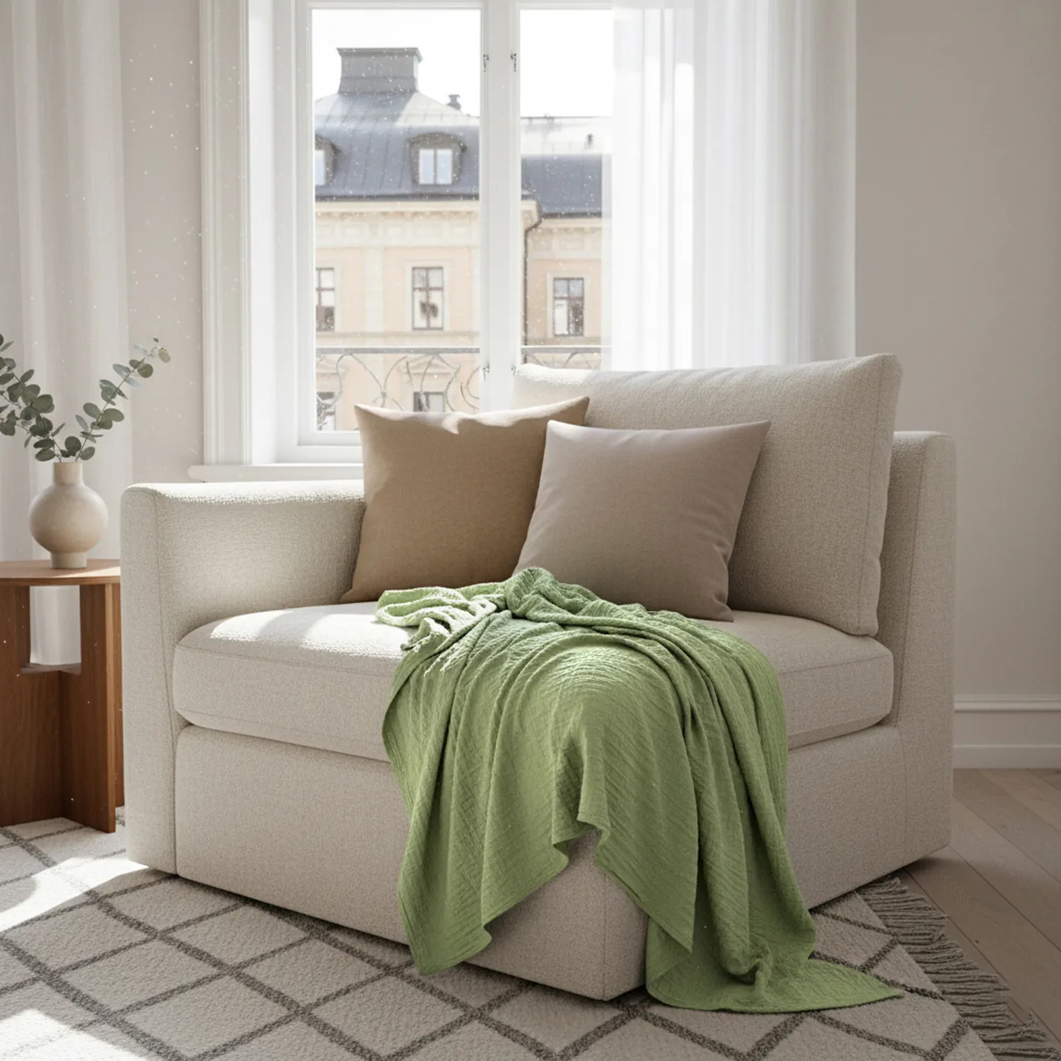 Tæpper - Vanja Throw (lysegrøn)