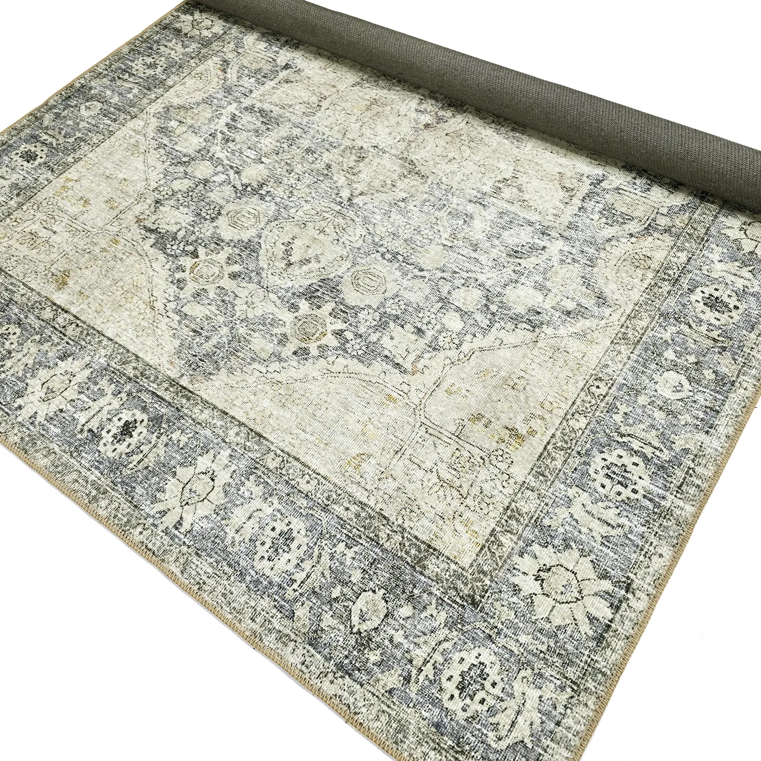 Fladvævet tæppe - Alvand (grå)