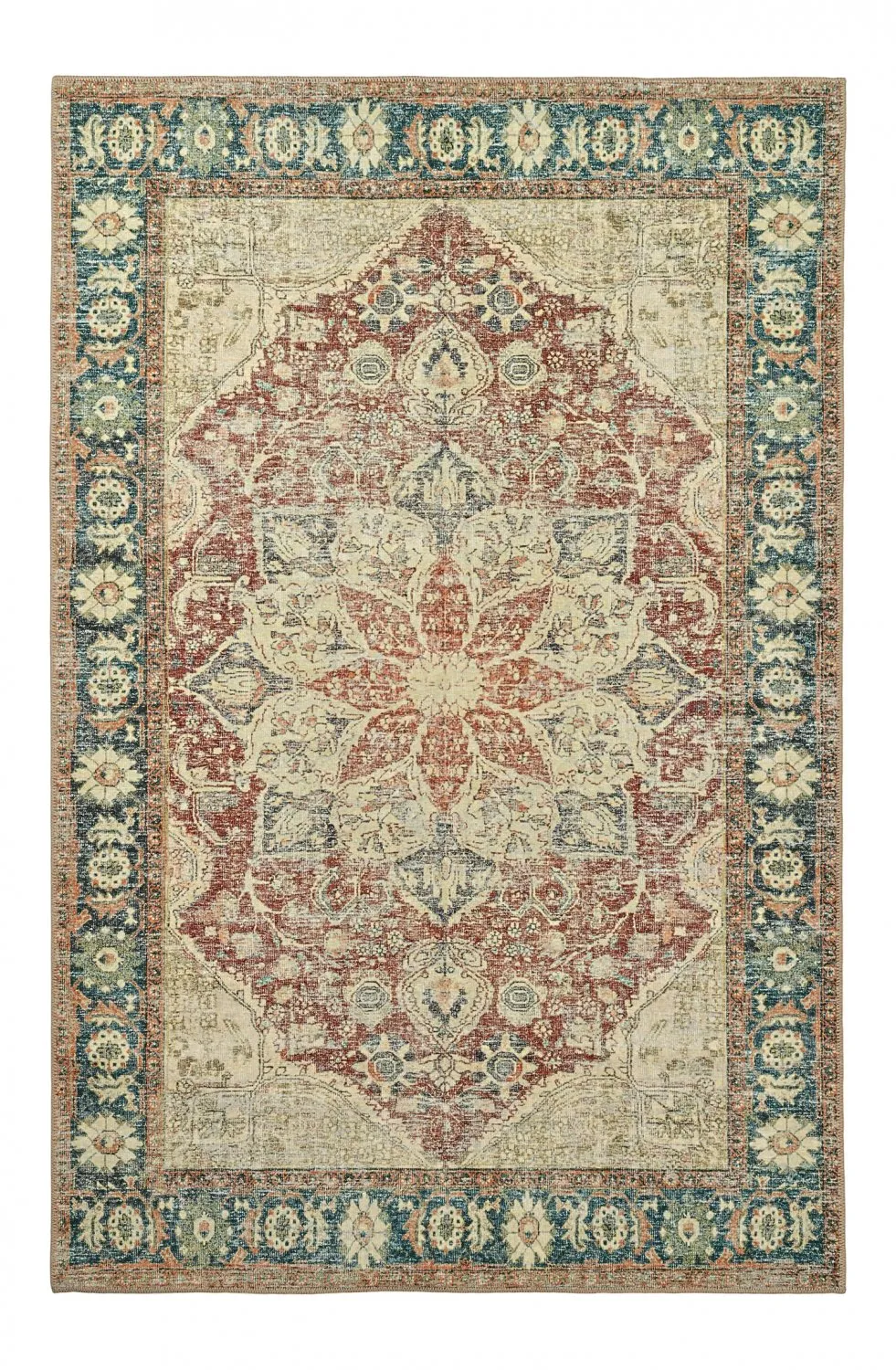 Fladvævet tæppe - Alvand (rød)