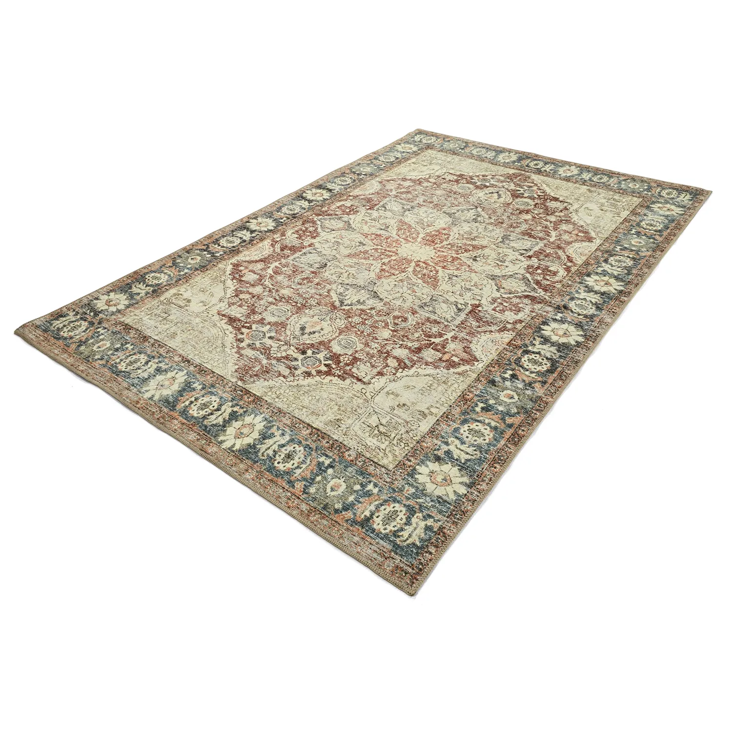 Fladvævet tæppe - Alvand (rød)