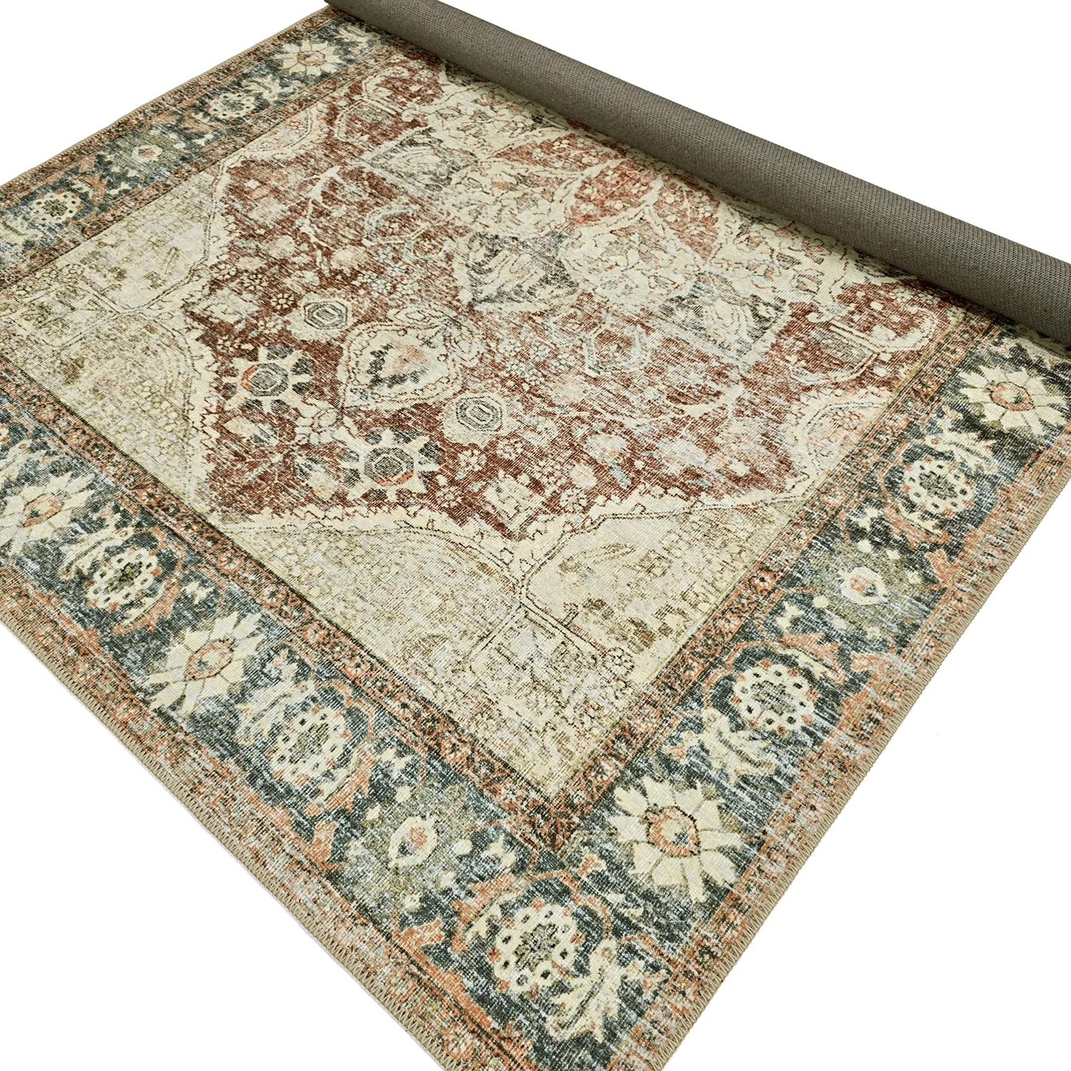 Fladvævet tæppe - Alvand (rød)