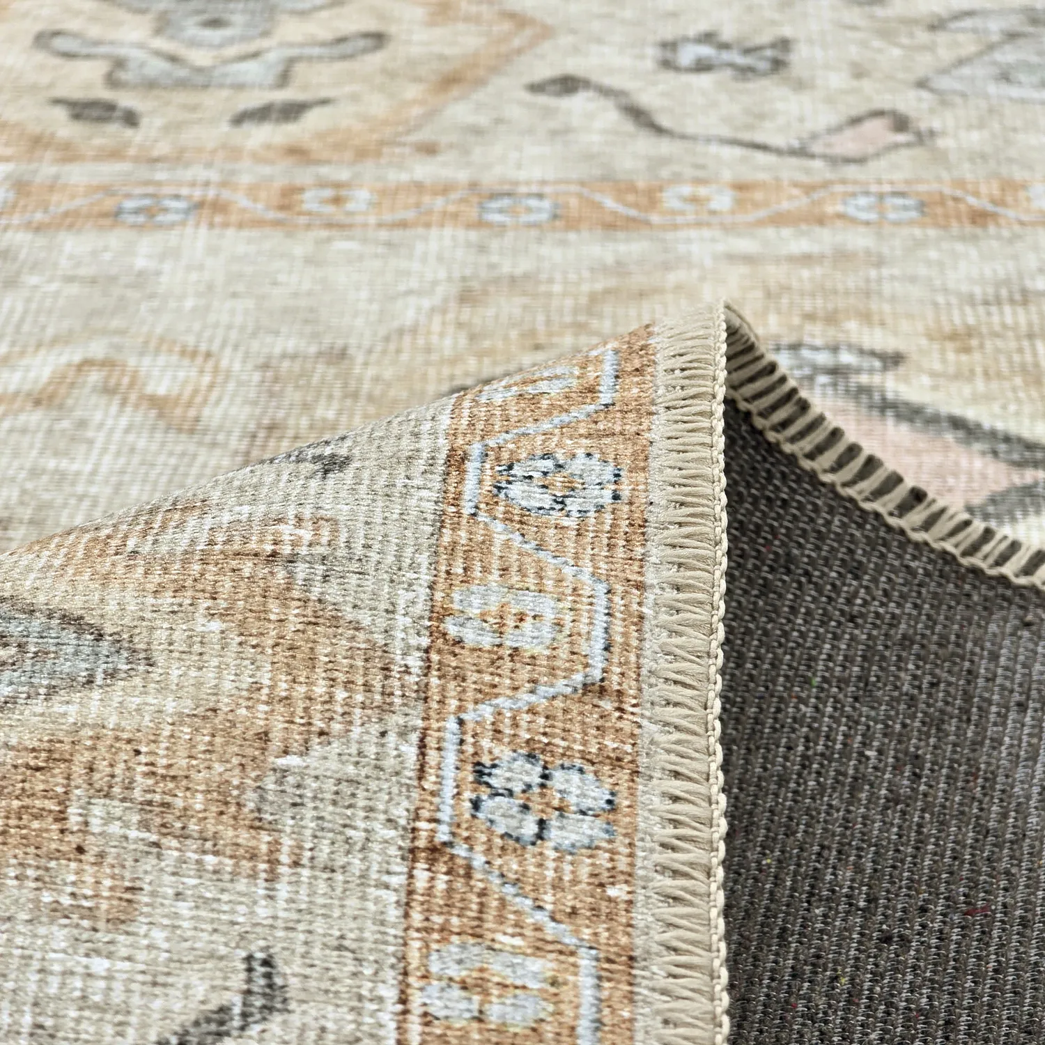 Fladvævet tæppe - Amena (beige)