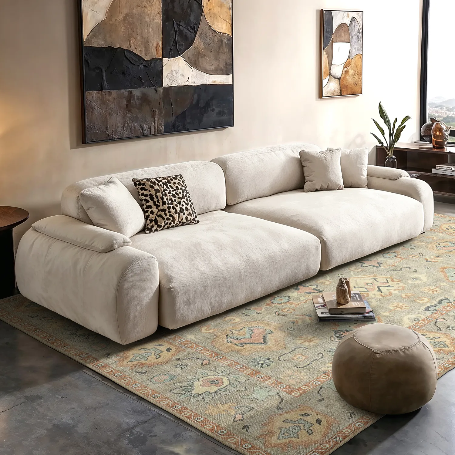 Fladvævet tæppe - Amena (blå)