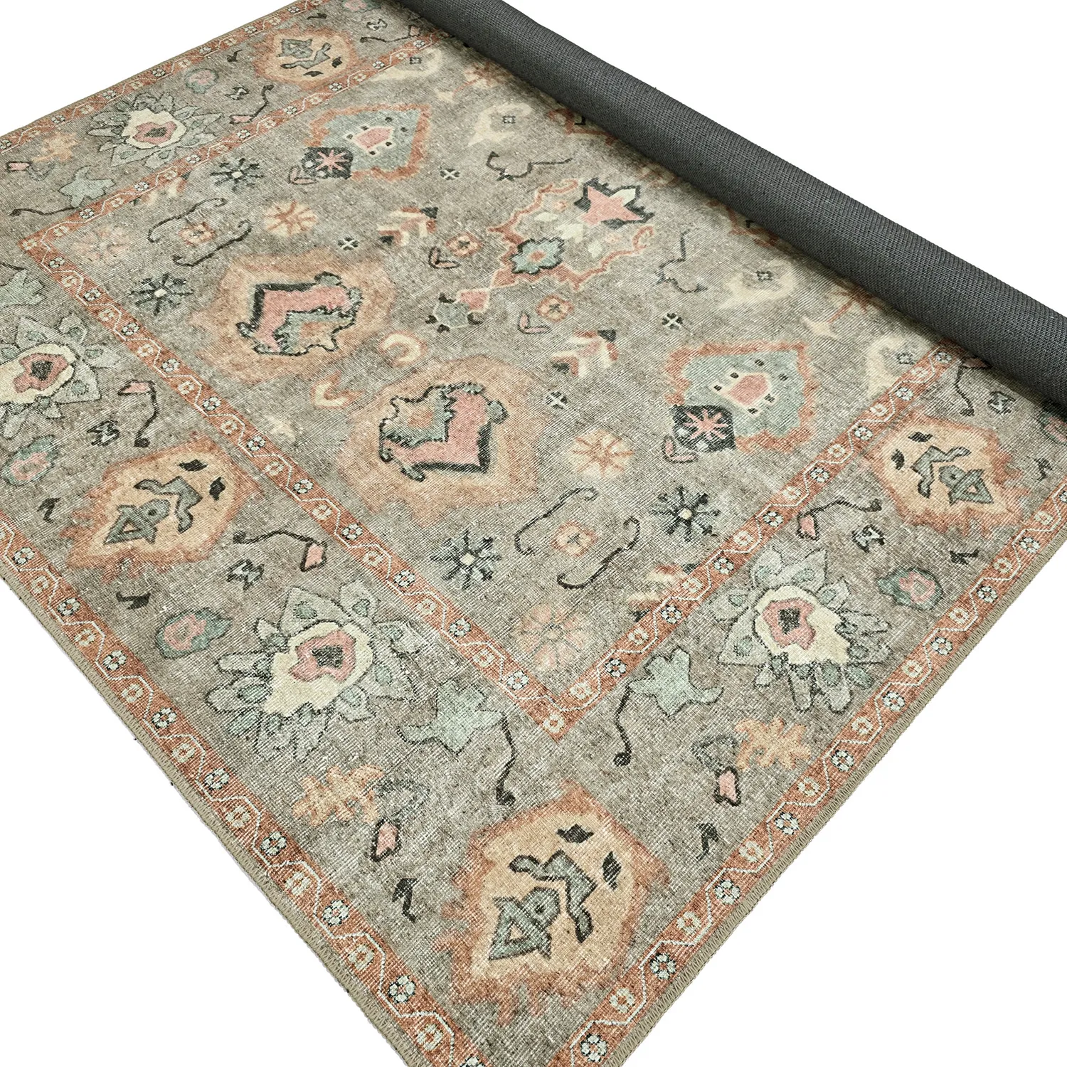 Fladvævet tæppe - Amena (blå)