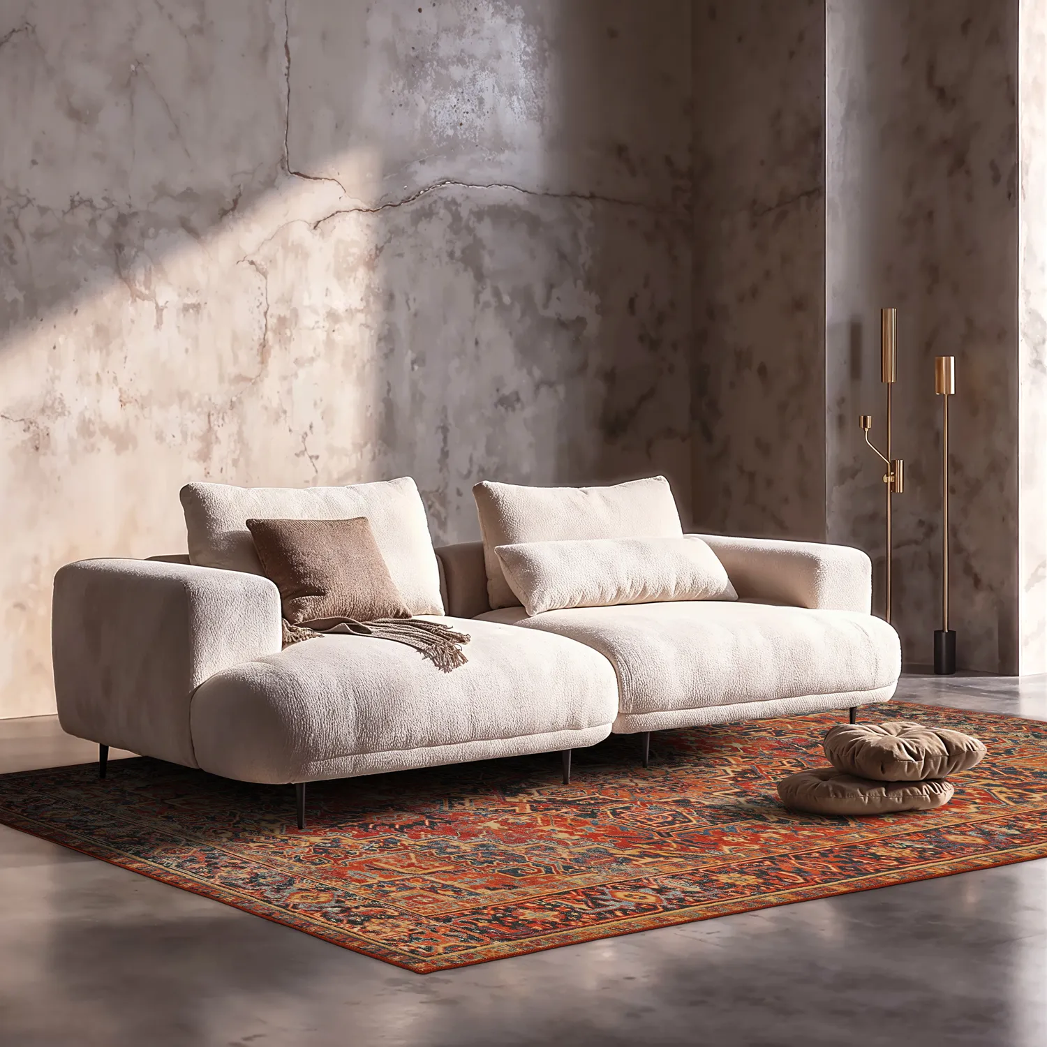 Fladvævet tæppe - Anzali (rød)