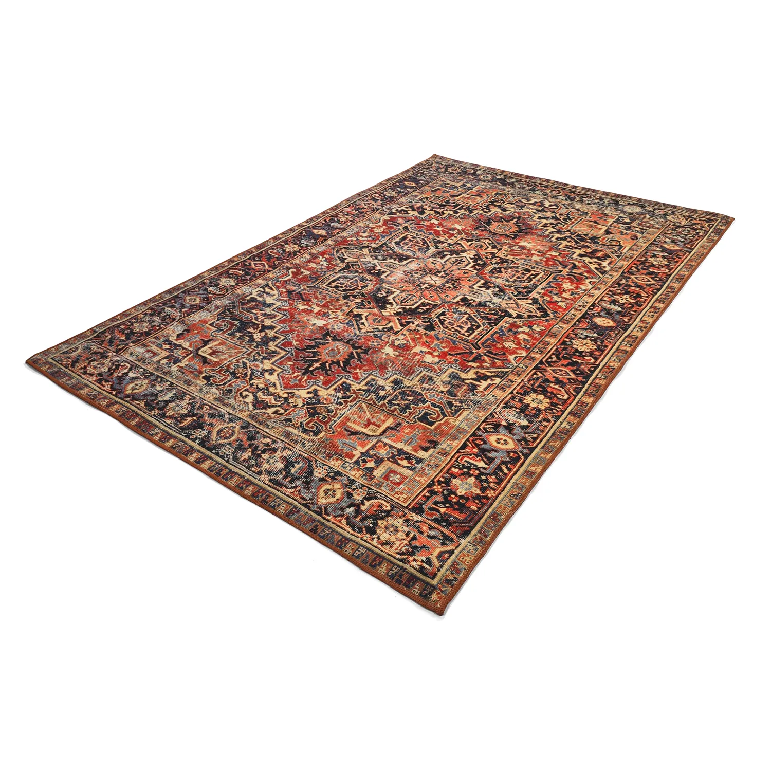 Fladvævet tæppe - Anzali (rød)