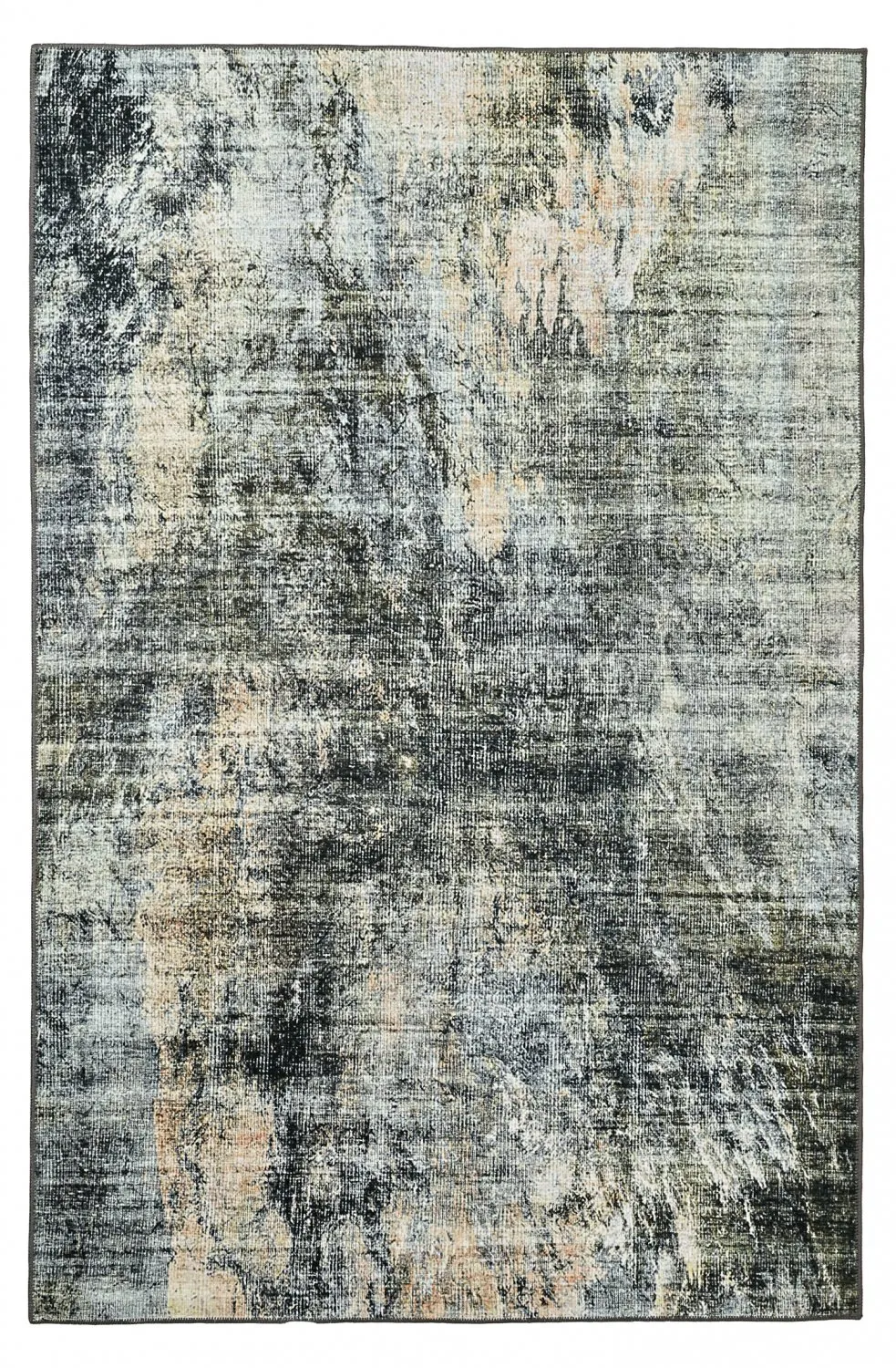 Fladvævet tæppe - Bechar (sort/multi)