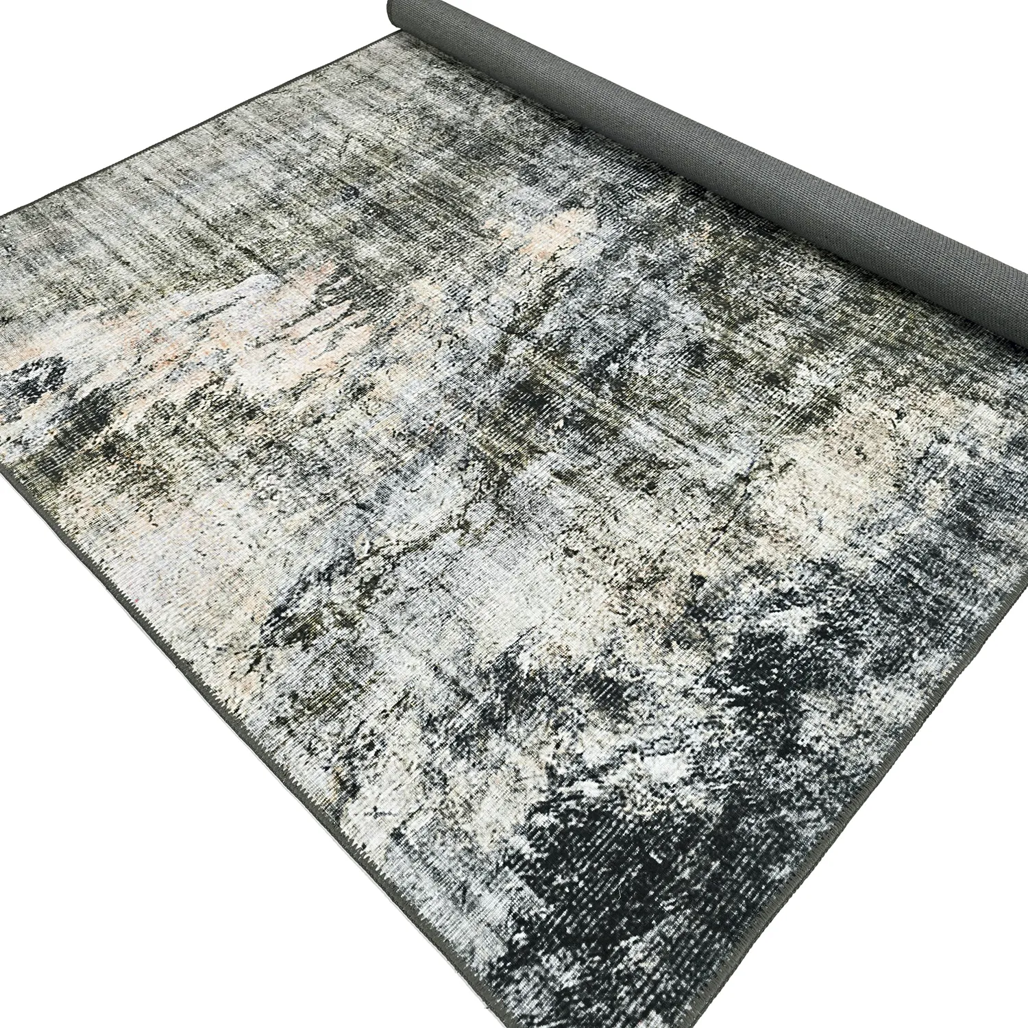 Fladvævet tæppe - Bechar (sort/multi)