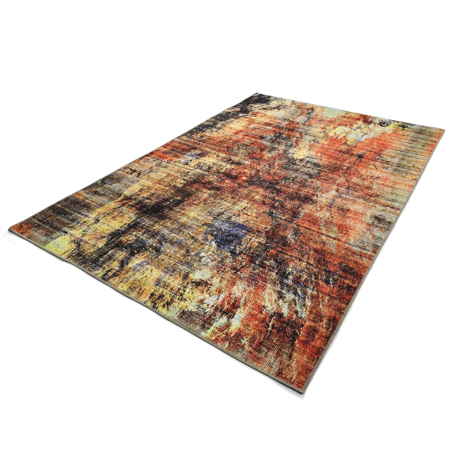 Fladvævet tæppe - Bechar (rød/multi)