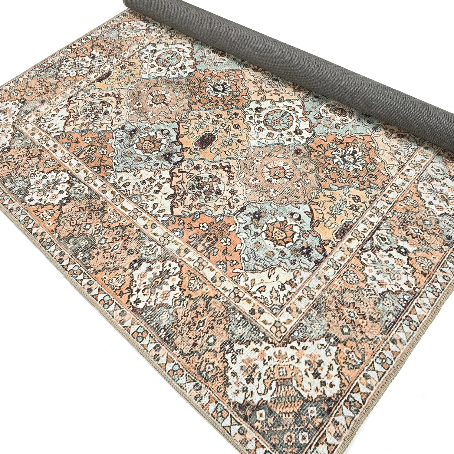 Fladvævet tæppe - Berelina (beige/multi)