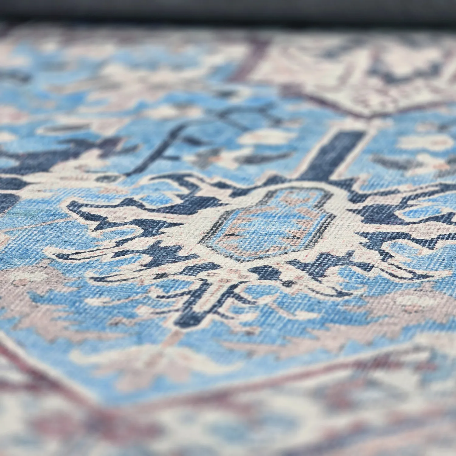 Fladvævet tæppe - Birjand (blå)