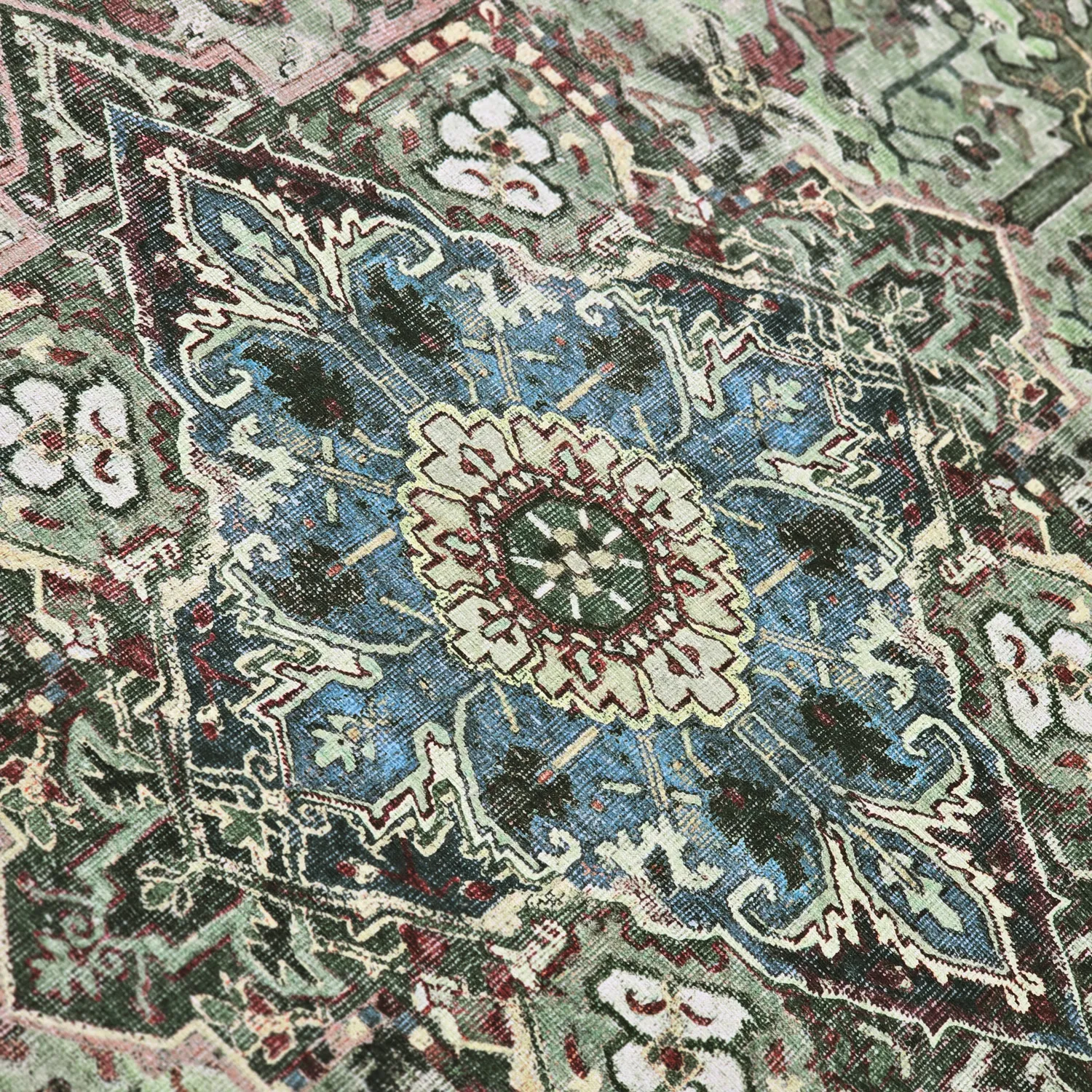 Fladvævet tæppe - Birjand (grøn)