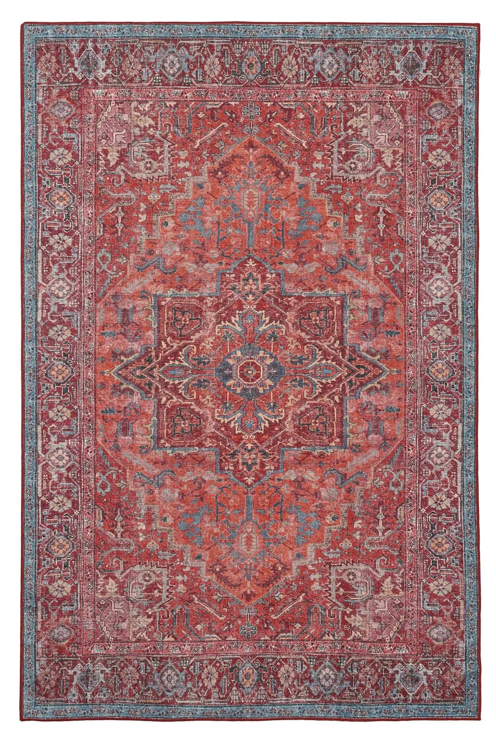 Fladvævet tæppe - Birjand (rød)