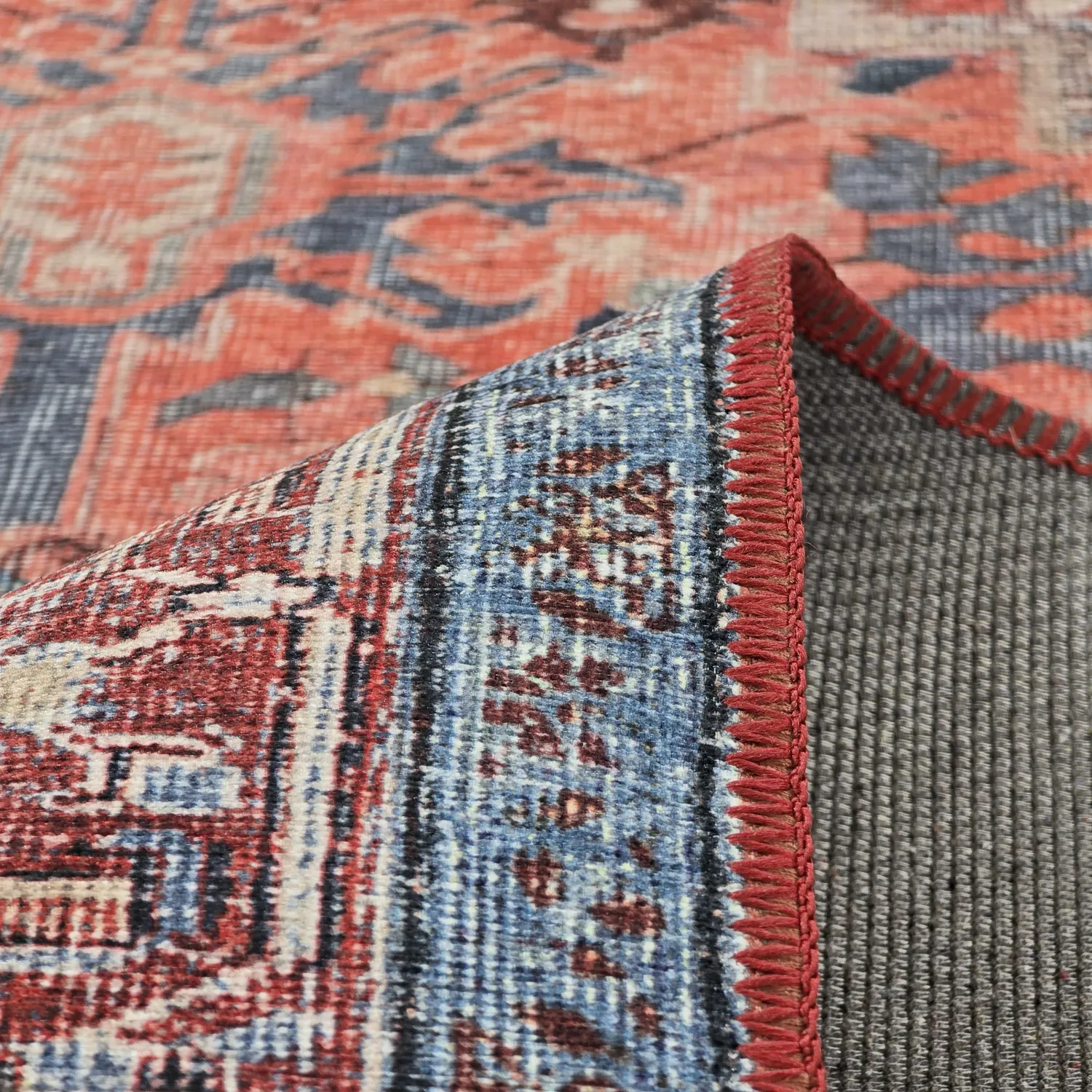 Fladvævet tæppe - Birjand (rød)