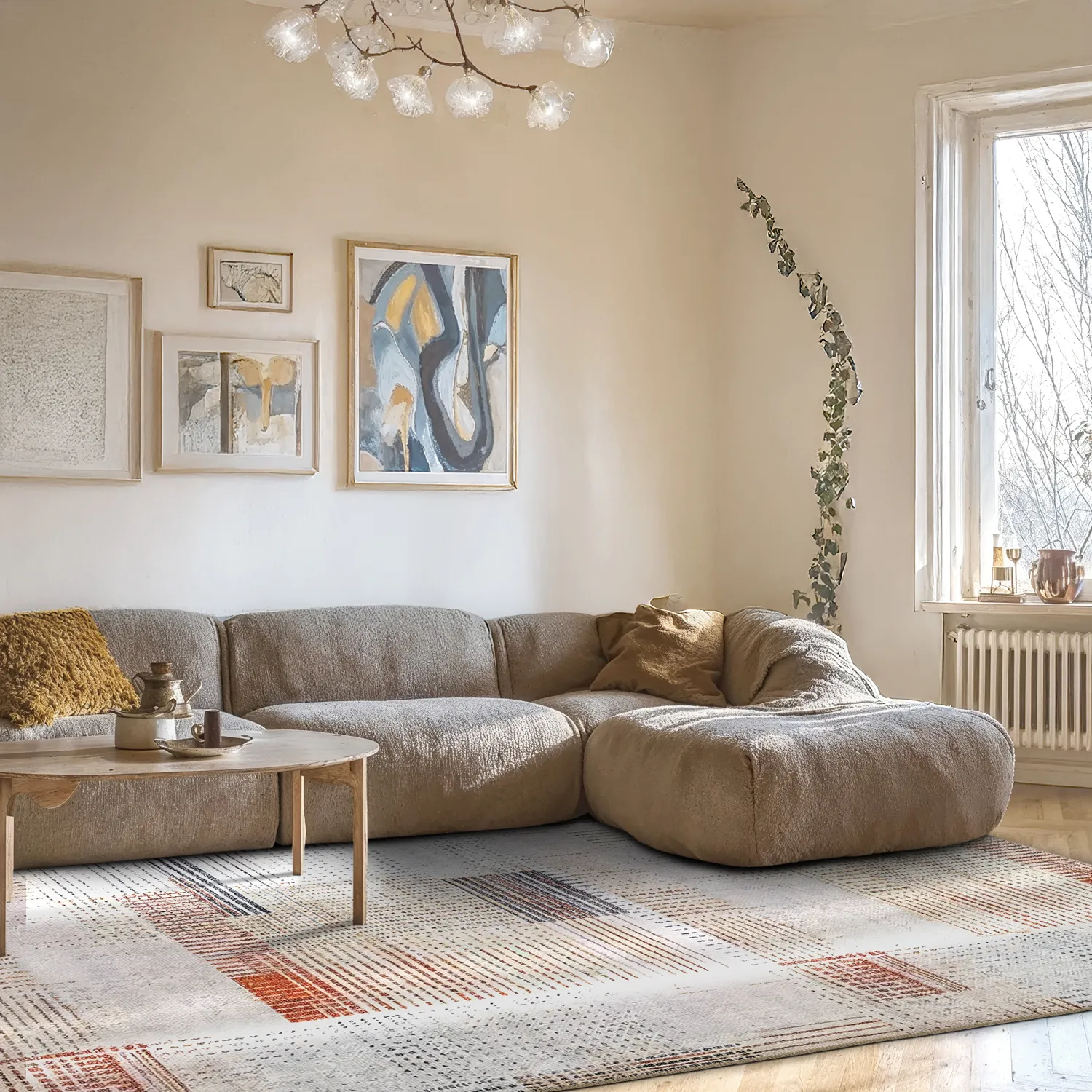 Fladvævet tæppe - Calla (rød)