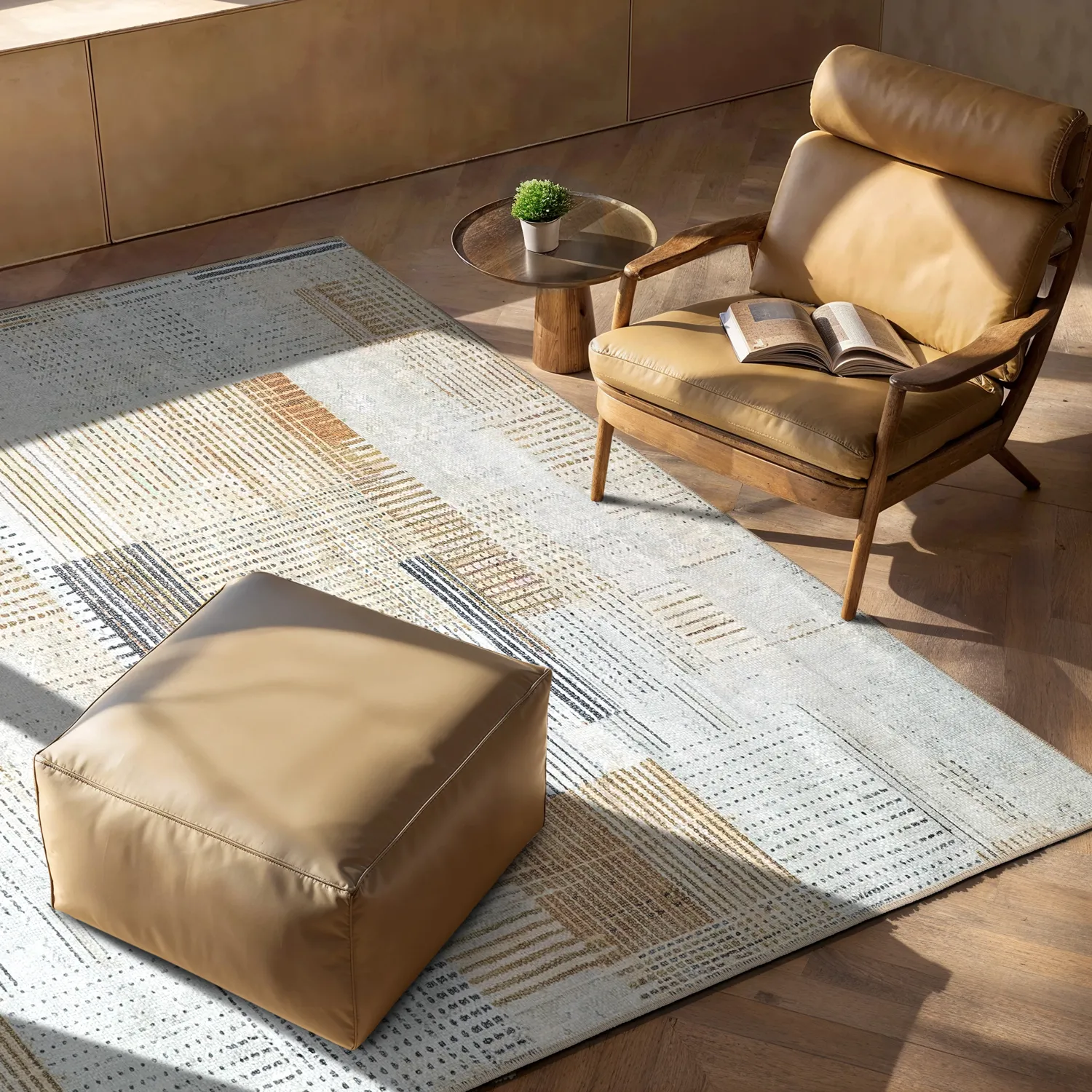 Fladvævet tæppe - Calla (gul)