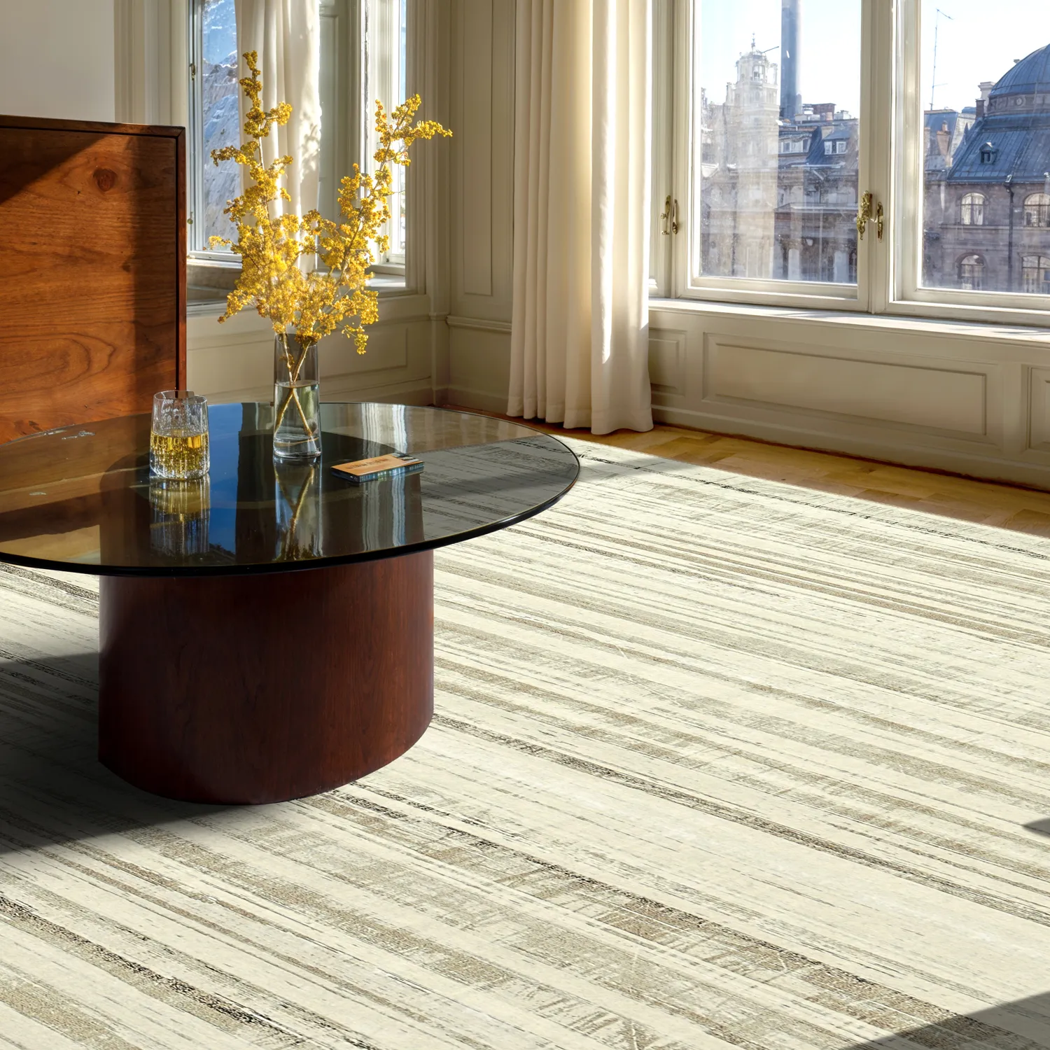 Fladvævet tæppe - Delara (beige)