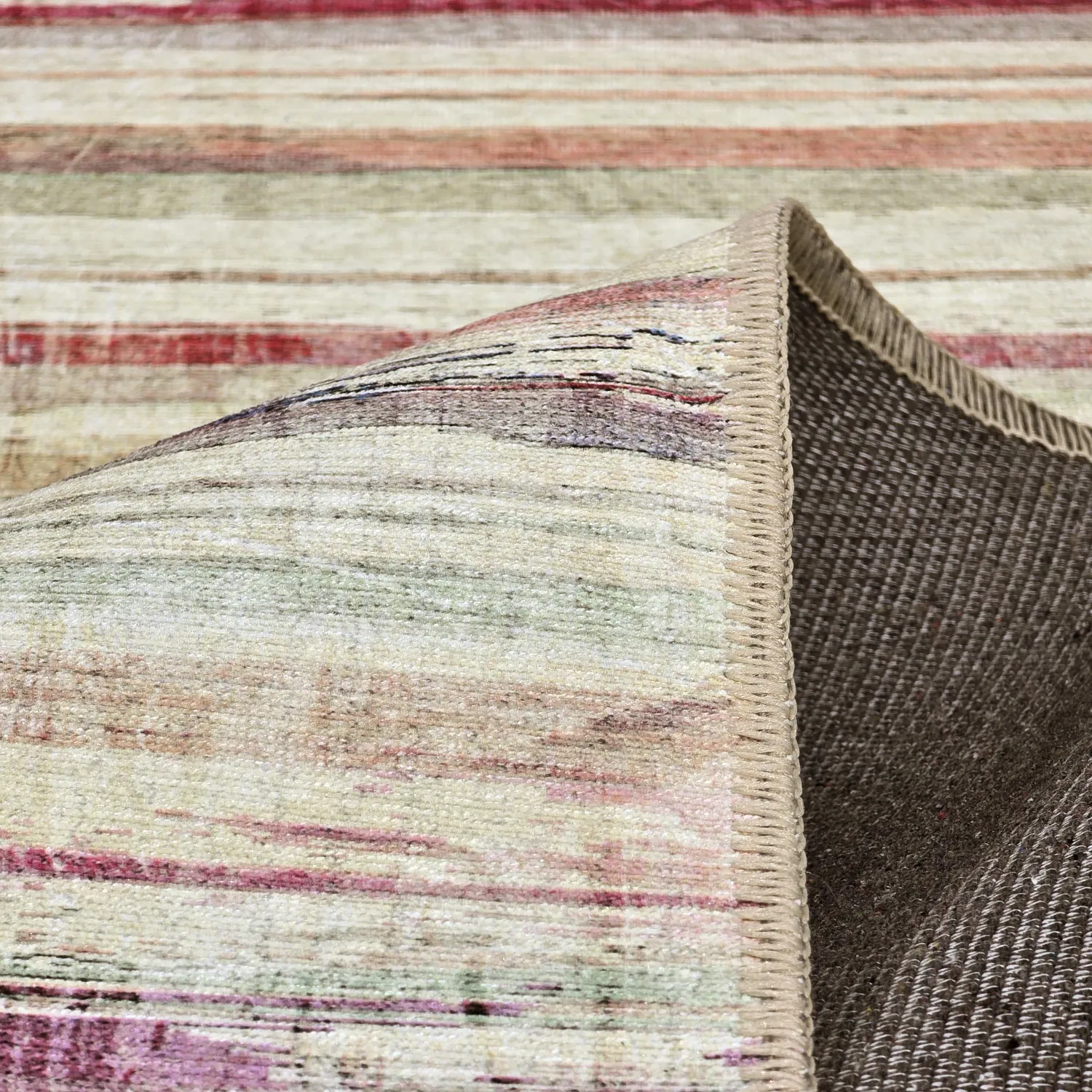 Fladvævet tæppe - Delara (beige/multi)