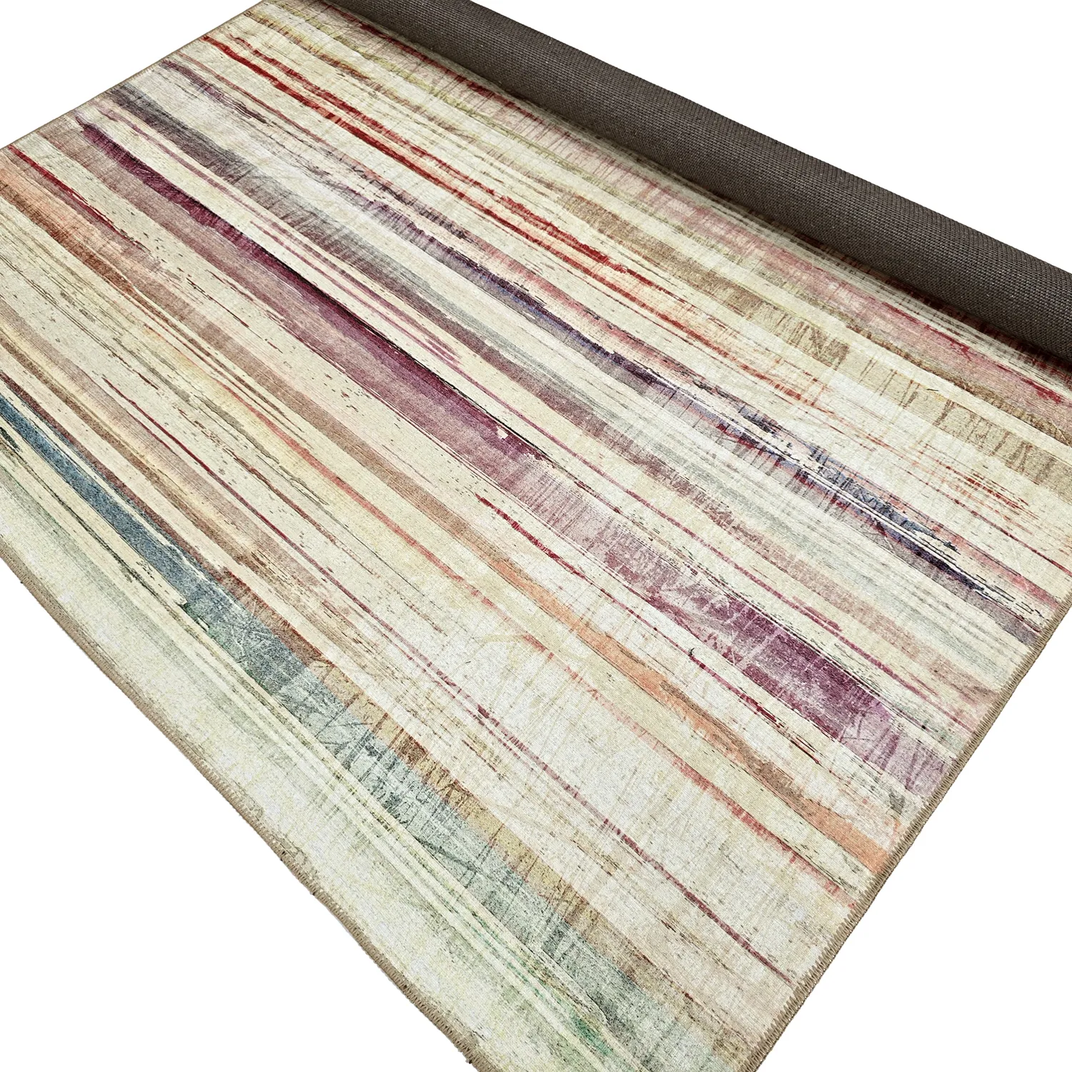 Fladvævet tæppe - Delara (beige/multi)