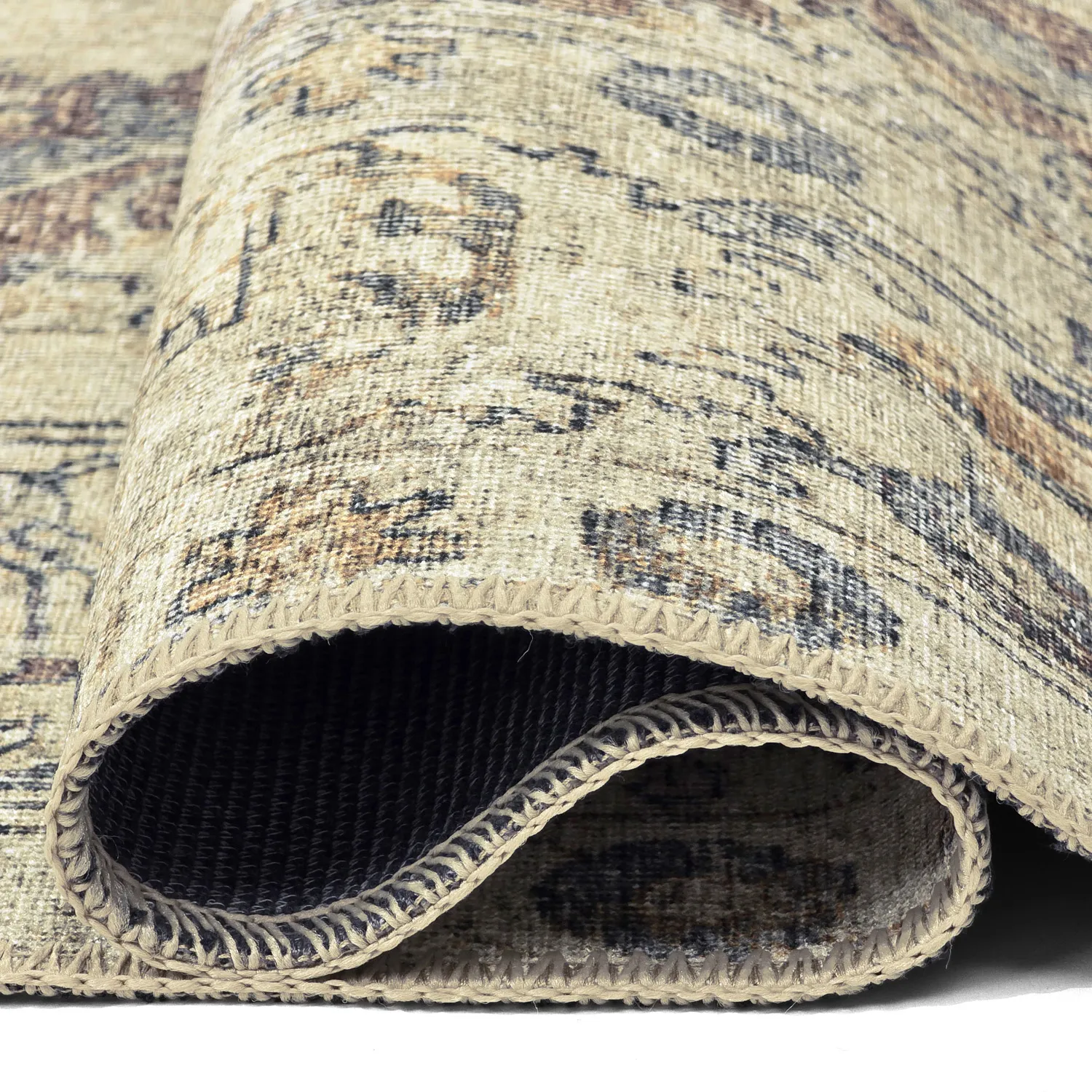 Fladvævet tæppe - Delvar (beige)