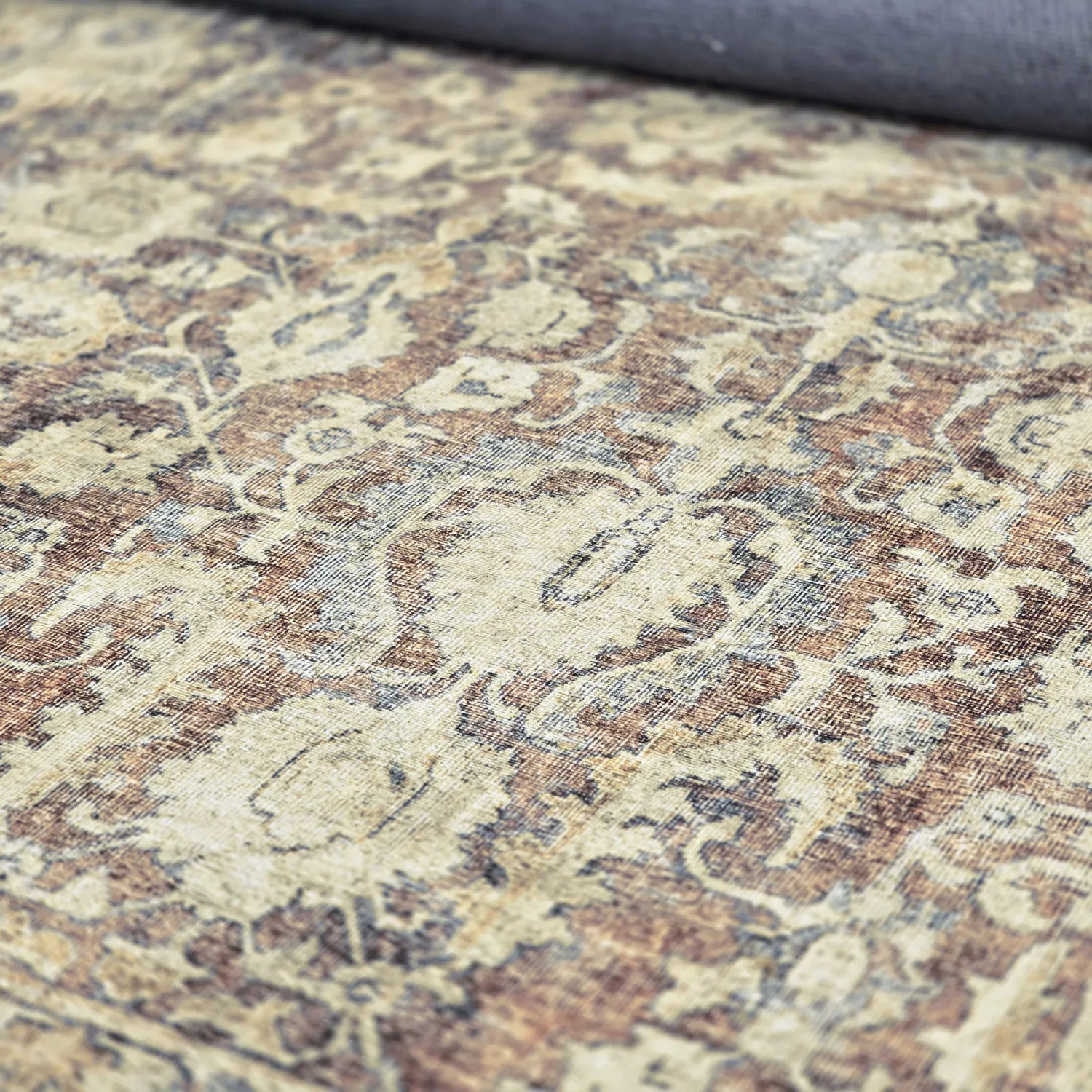 Fladvævet tæppe - Delvar (beige)