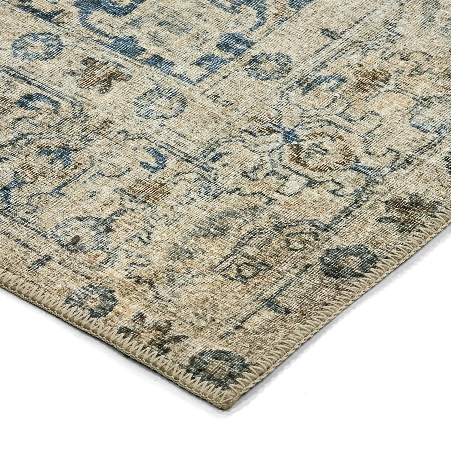 Fladvævet tæppe - Delvar (blå)