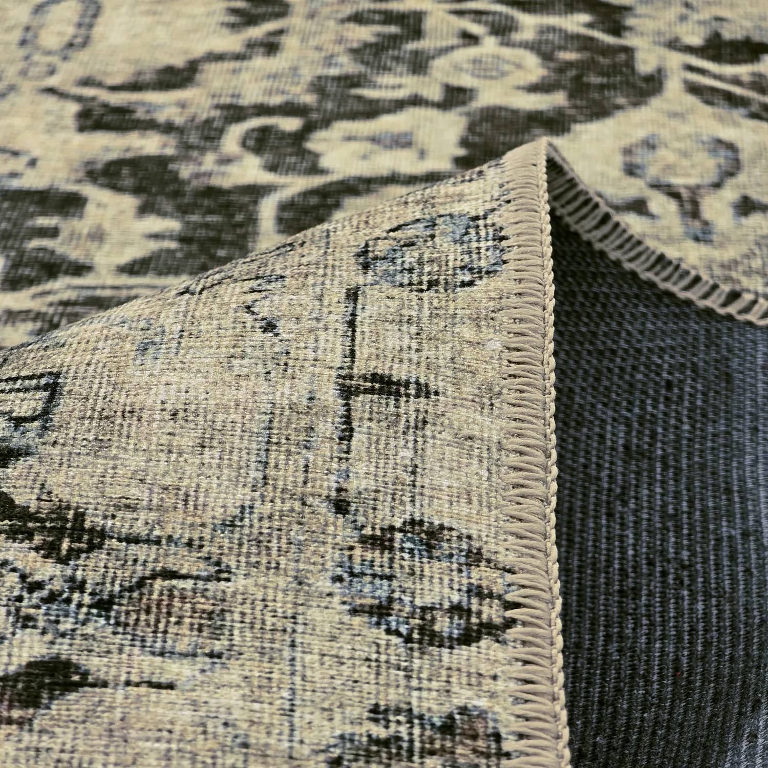 Fladvævet tæppe - Delvar (grøn)