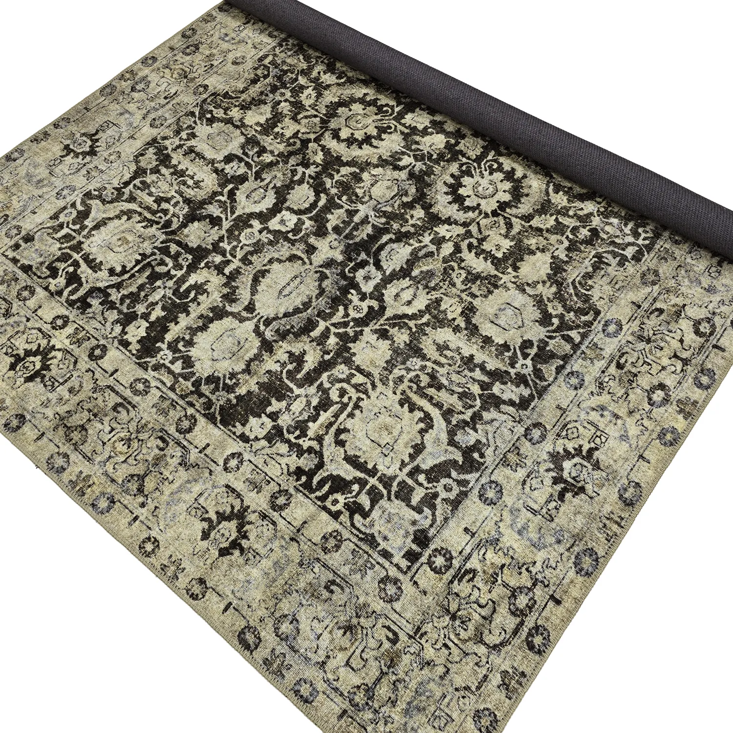 Fladvævet tæppe - Delvar (grøn)