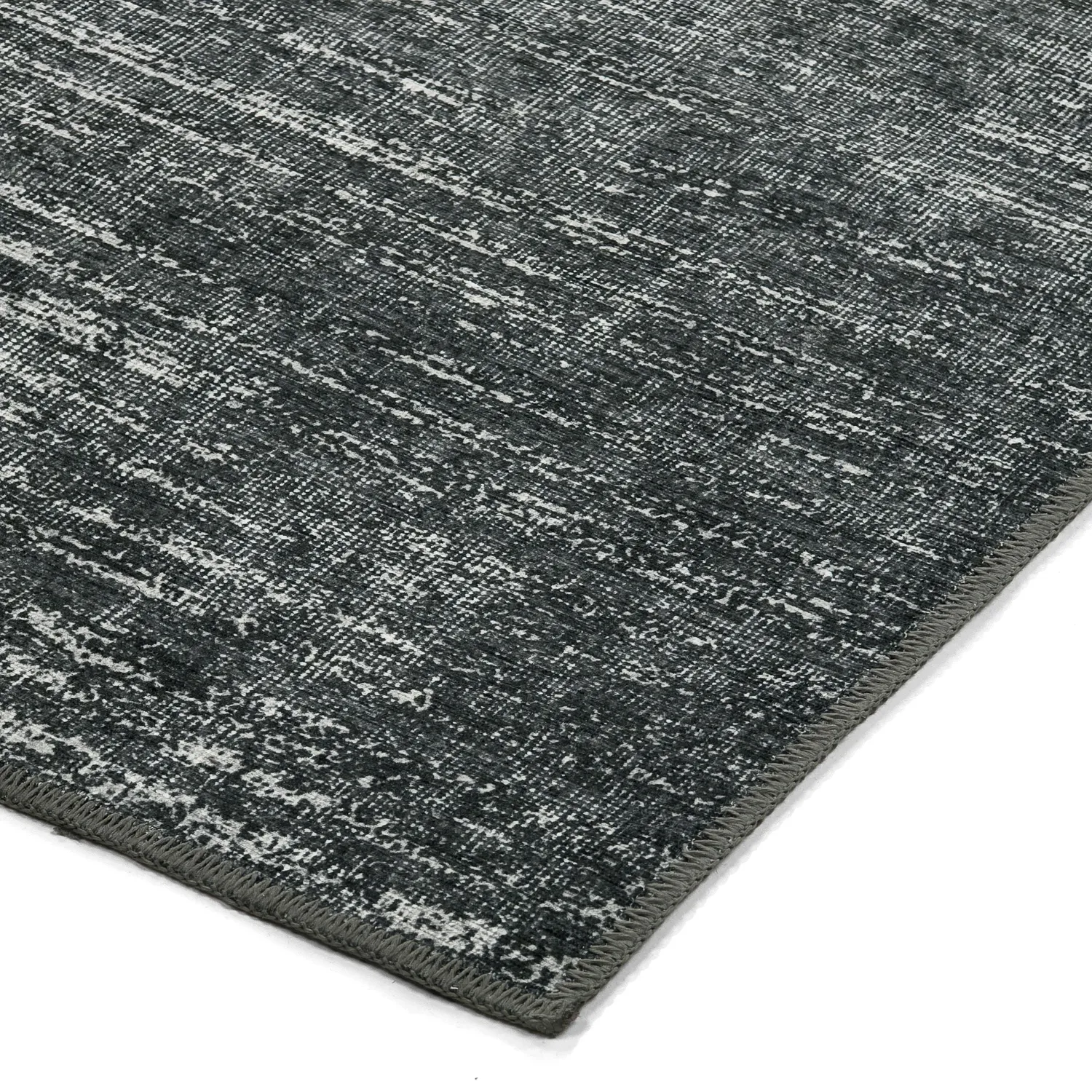 Fladvævet tæppe - Elarion (sort)