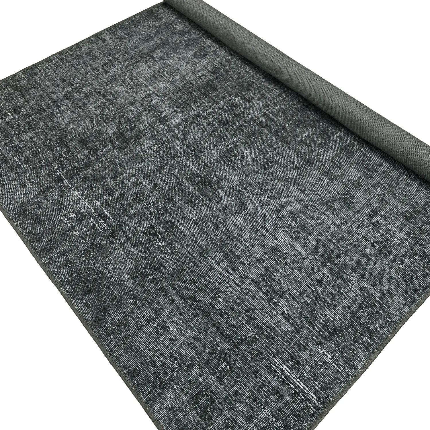 Fladvævet tæppe - Elarion (sort)