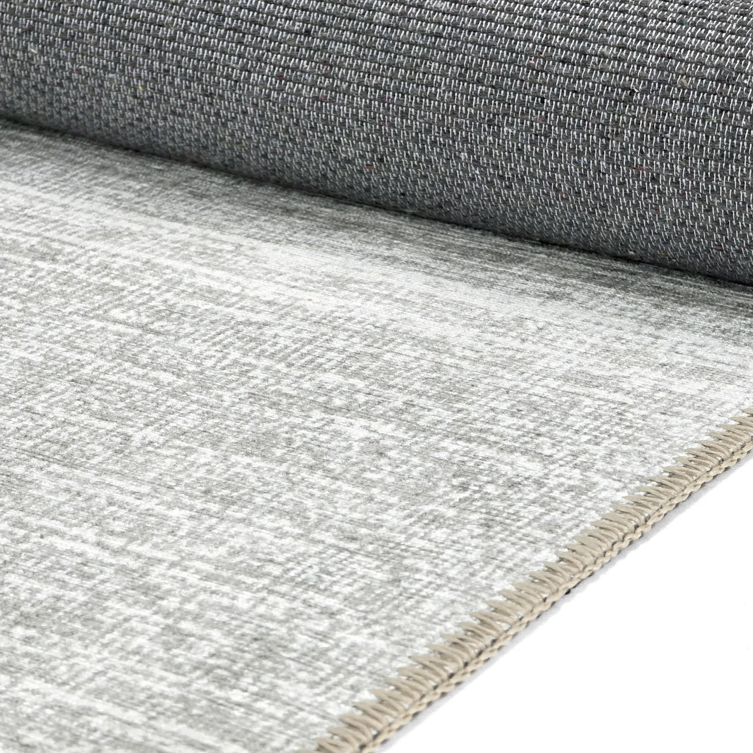 Fladvævet tæppe - Elarion (lysegrå)