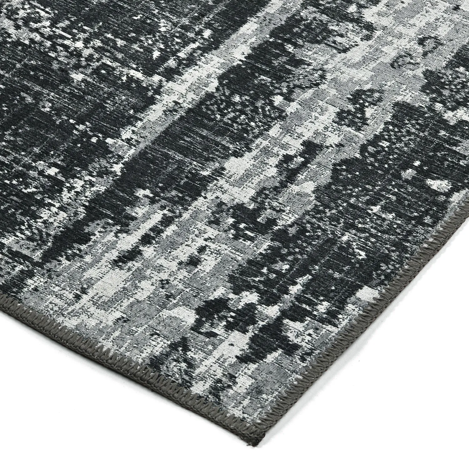 Fladvævet tæppe - Elira (sort)