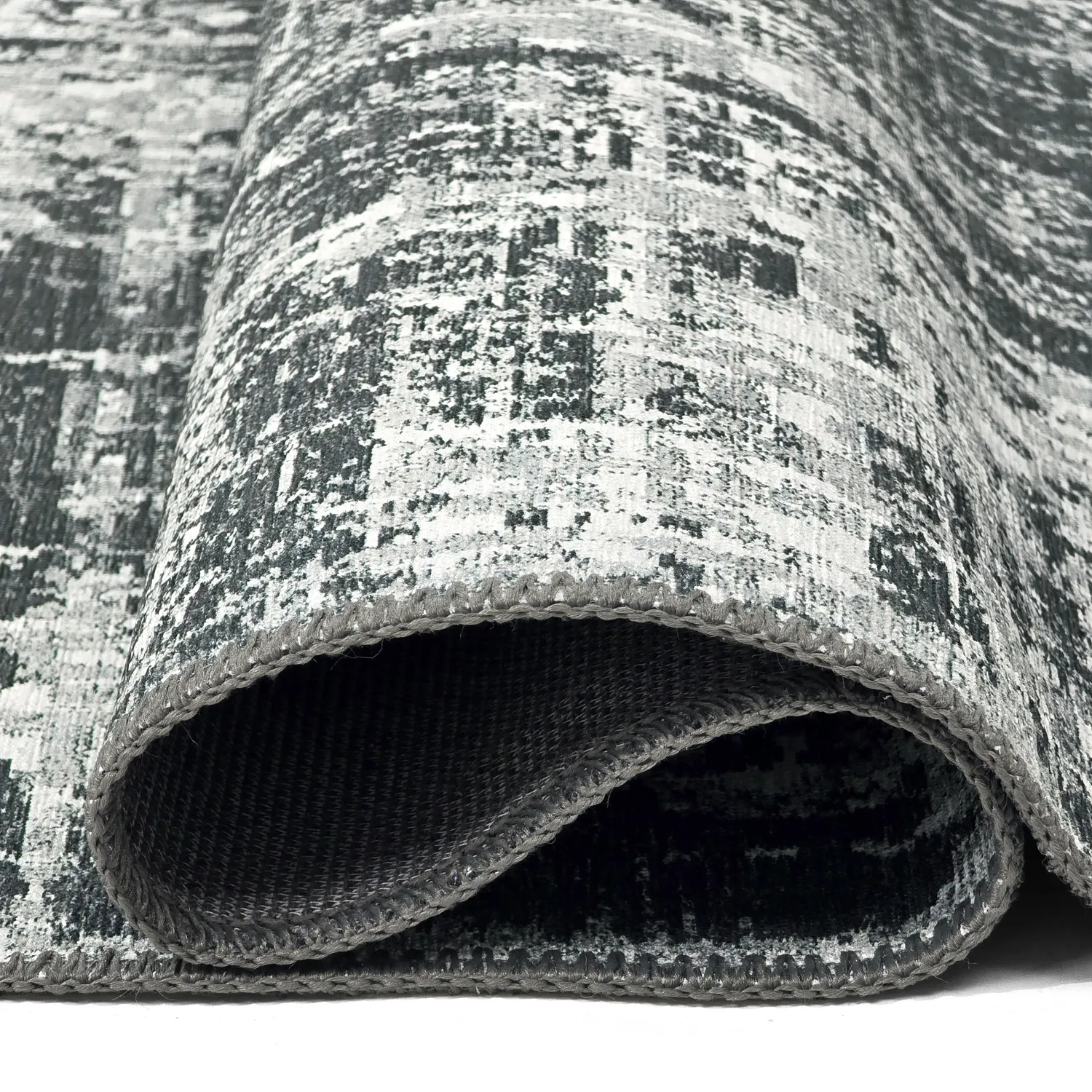 Fladvævet tæppe - Elira (sort)