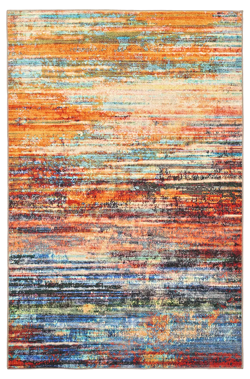 Fladvævet tæppe - Kazea (orange/multi)