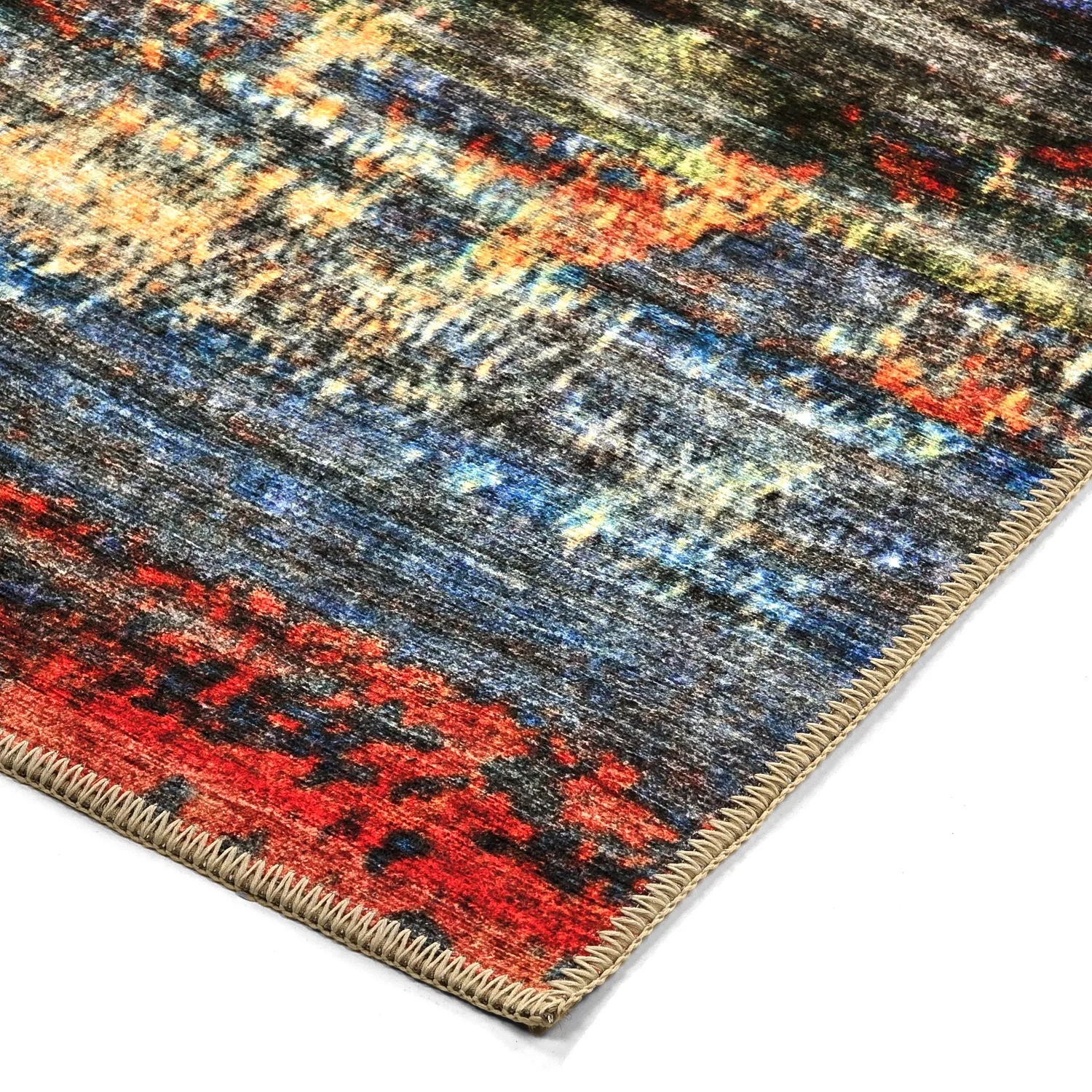 Fladvævet tæppe - Kazea (orange/multi)