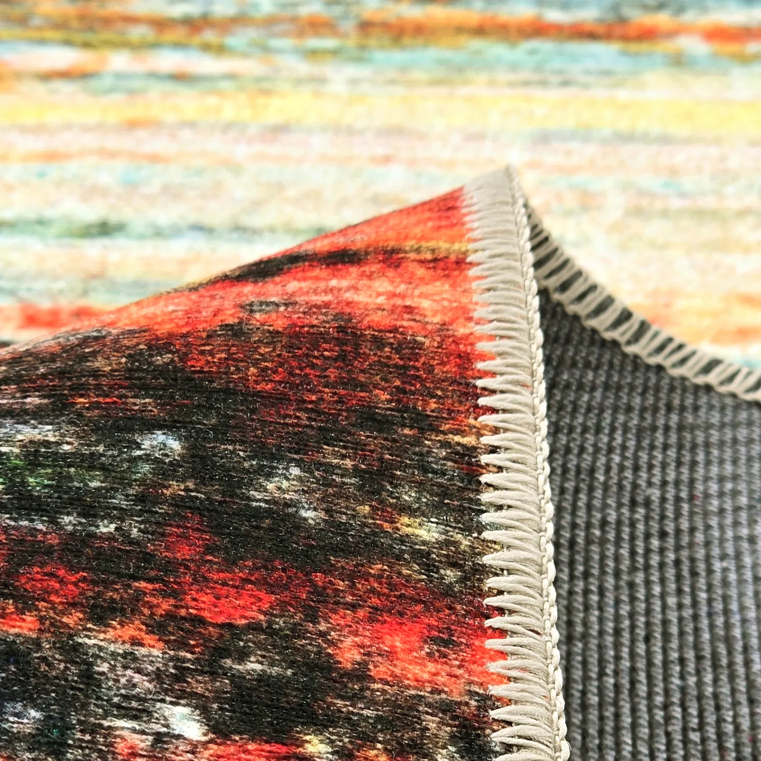 Fladvævet tæppe - Kazea (orange/multi)