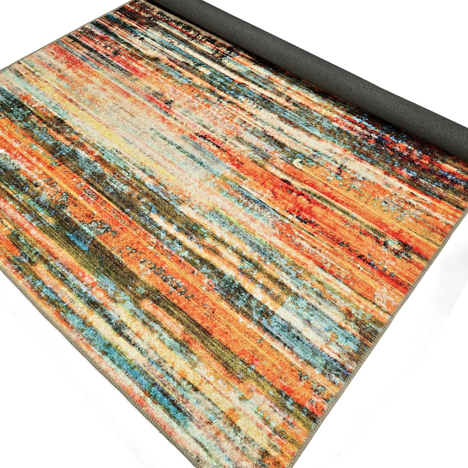 Fladvævet tæppe - Kazea (orange/multi)