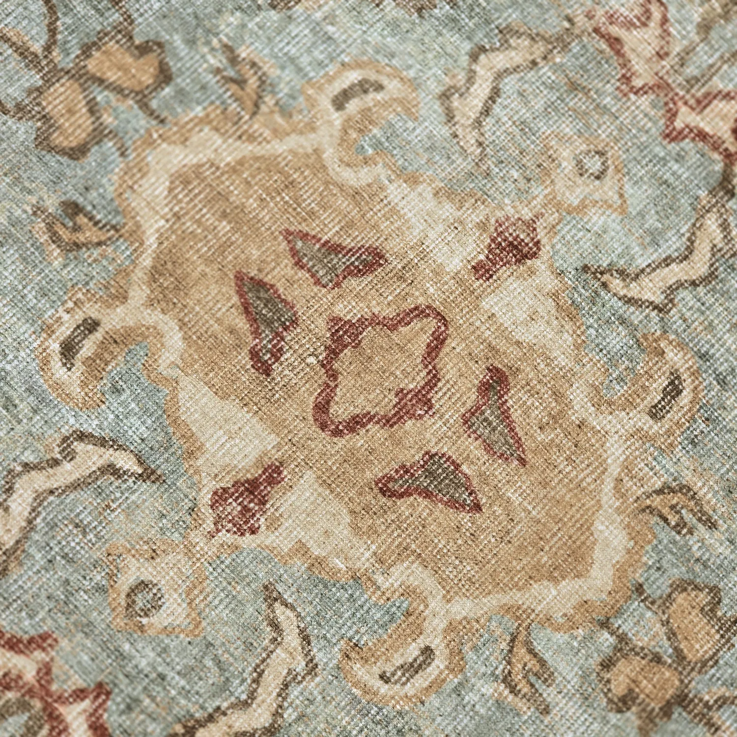 Fladvævet tæppe - Layla (lyseblå)