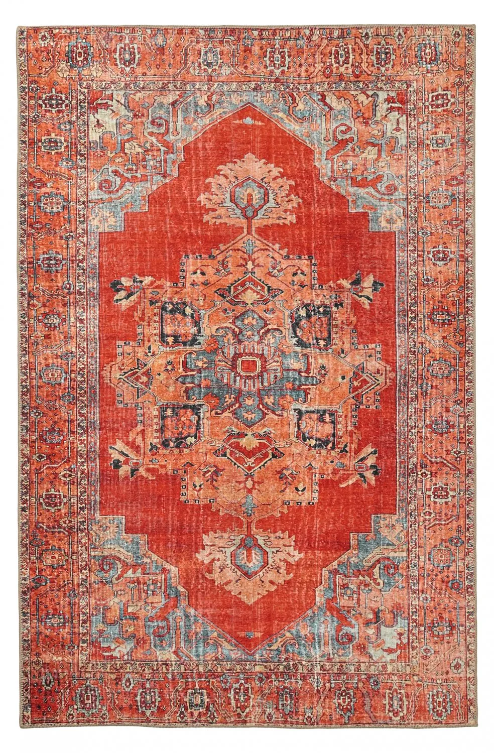 Fladvævet tæppe - Madevan (rød)