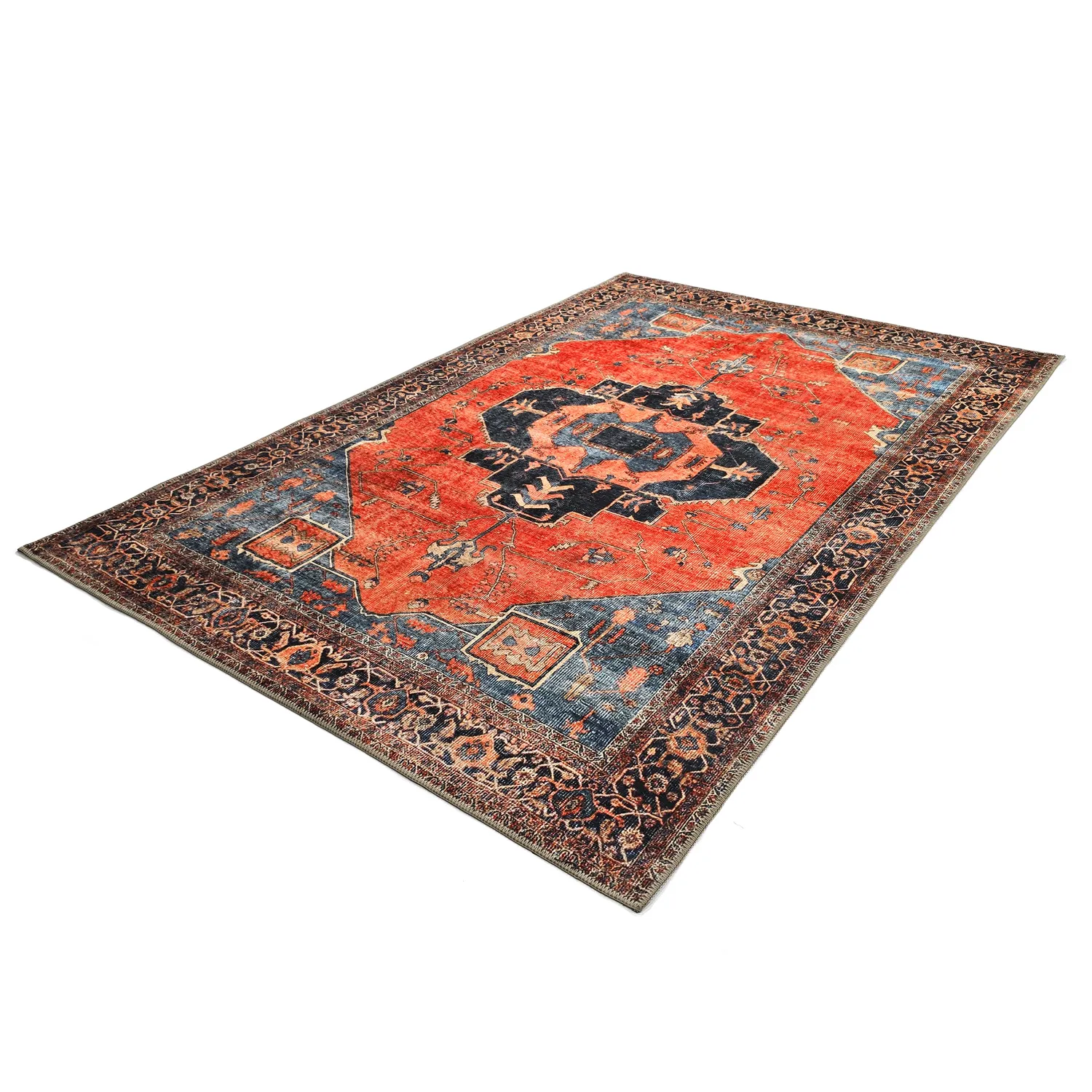 Fladvævet tæppe - Mandalay (rød)