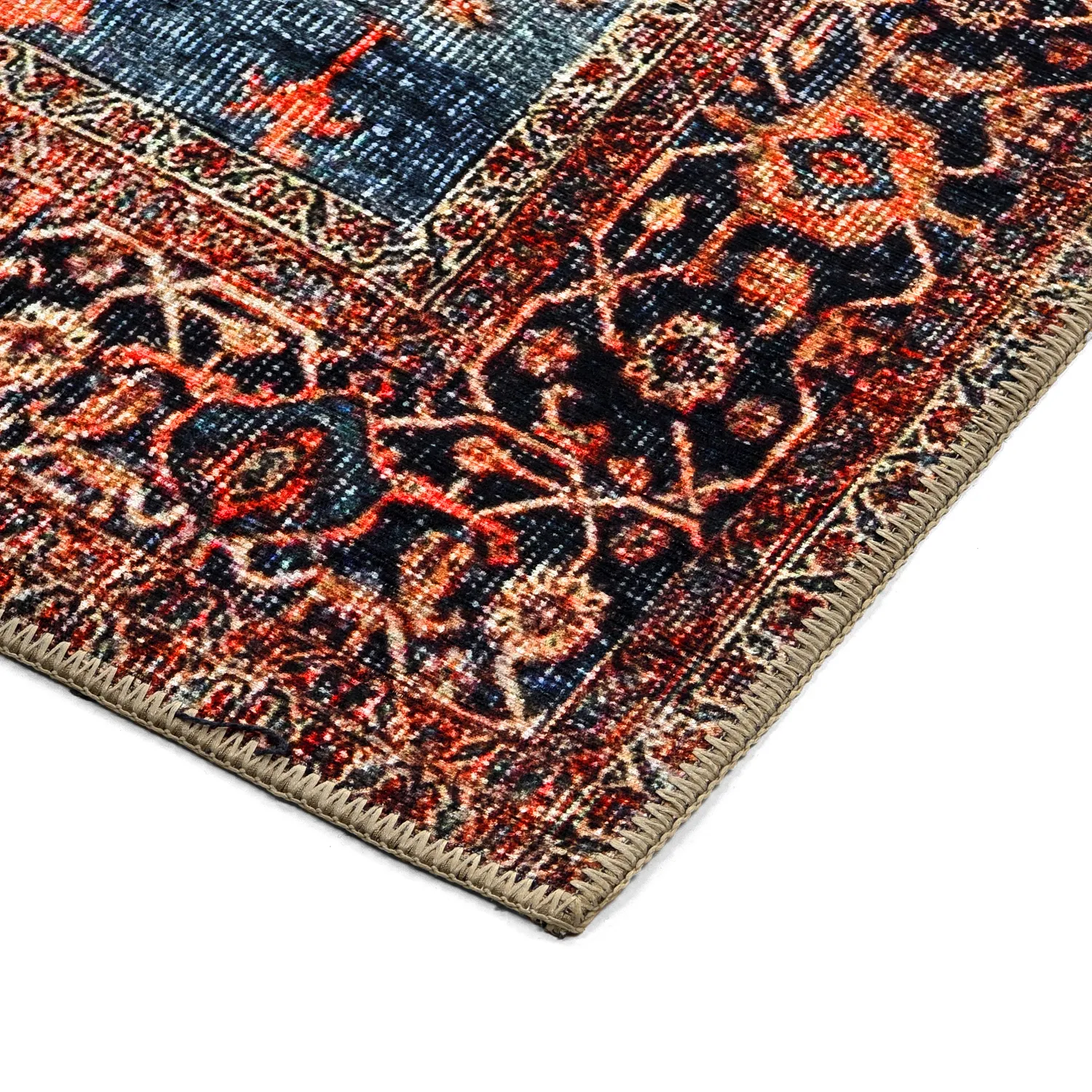 Fladvævet tæppe - Mandalay (rød)