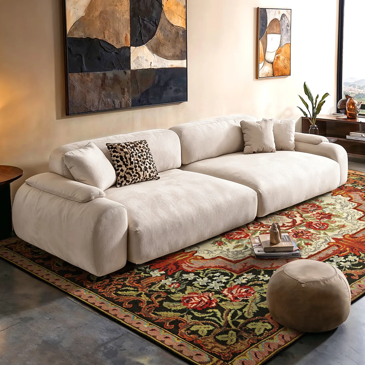 Fladvævet tæppe - Masarida (sort/multi)