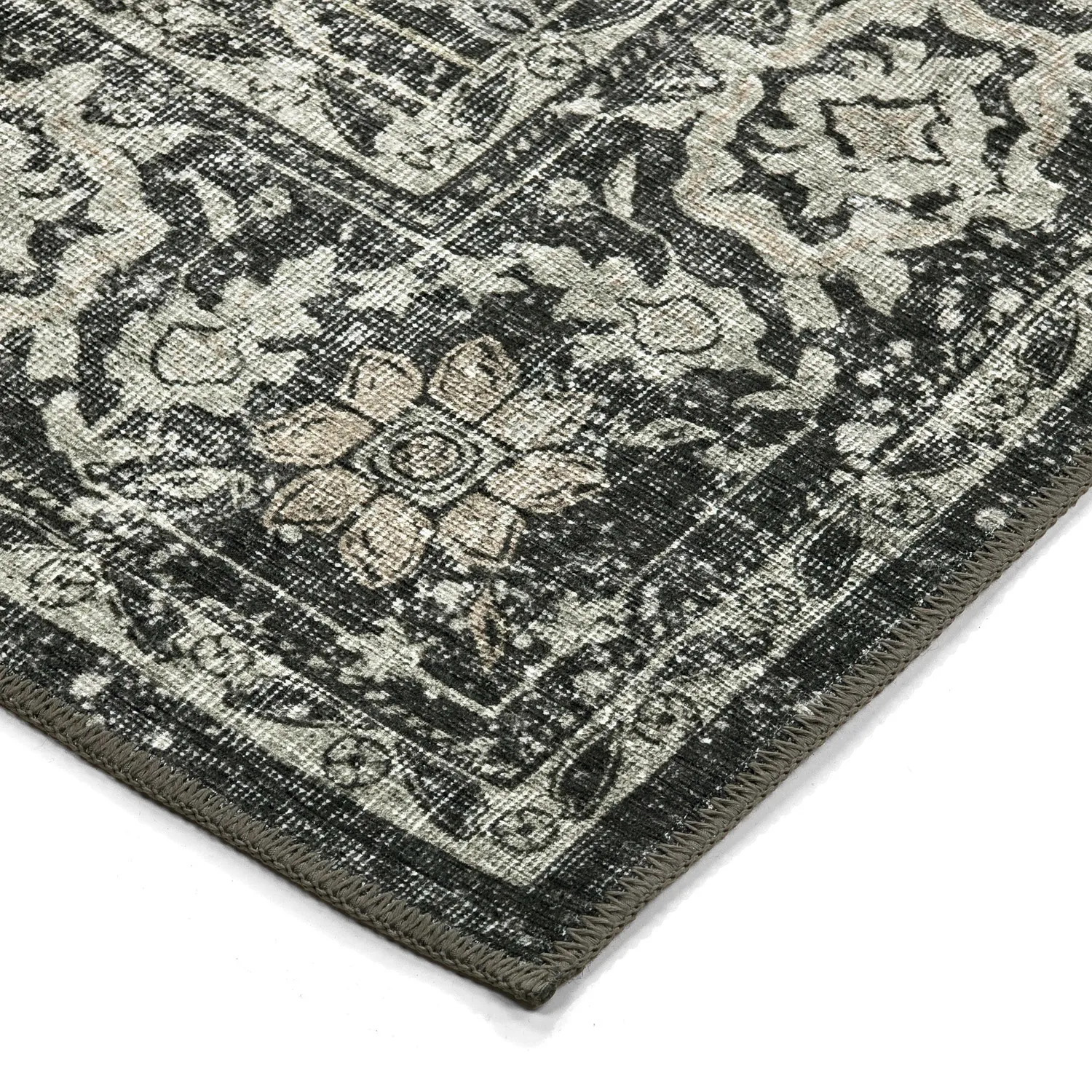 Fladvævet tæppe - Meralis (sort)