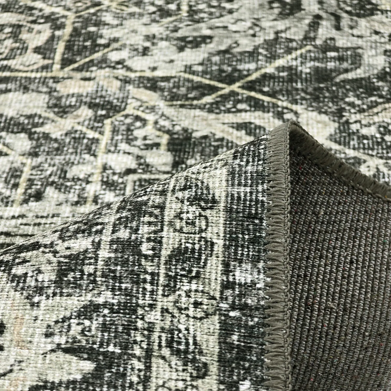 Fladvævet tæppe - Meralis (sort)