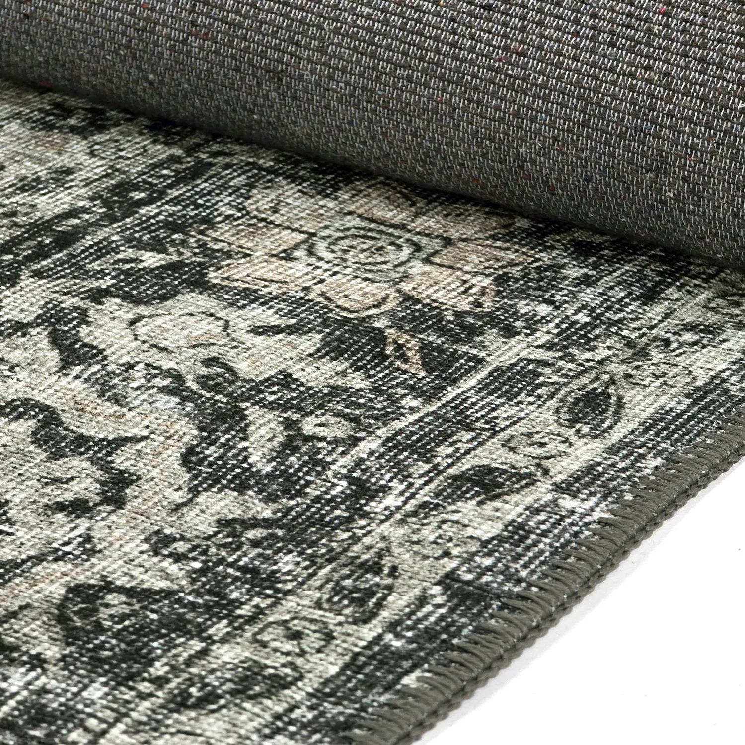 Fladvævet tæppe - Meralis (sort)