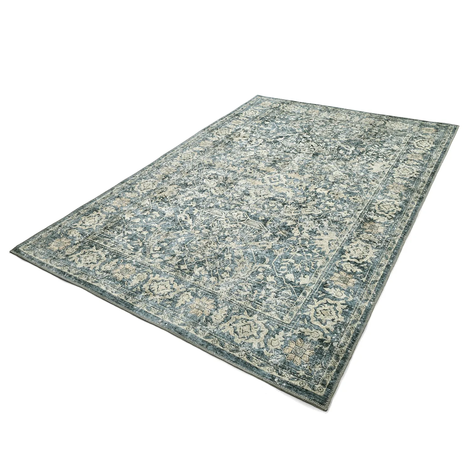 Fladvævet tæppe - Meralis (blå)