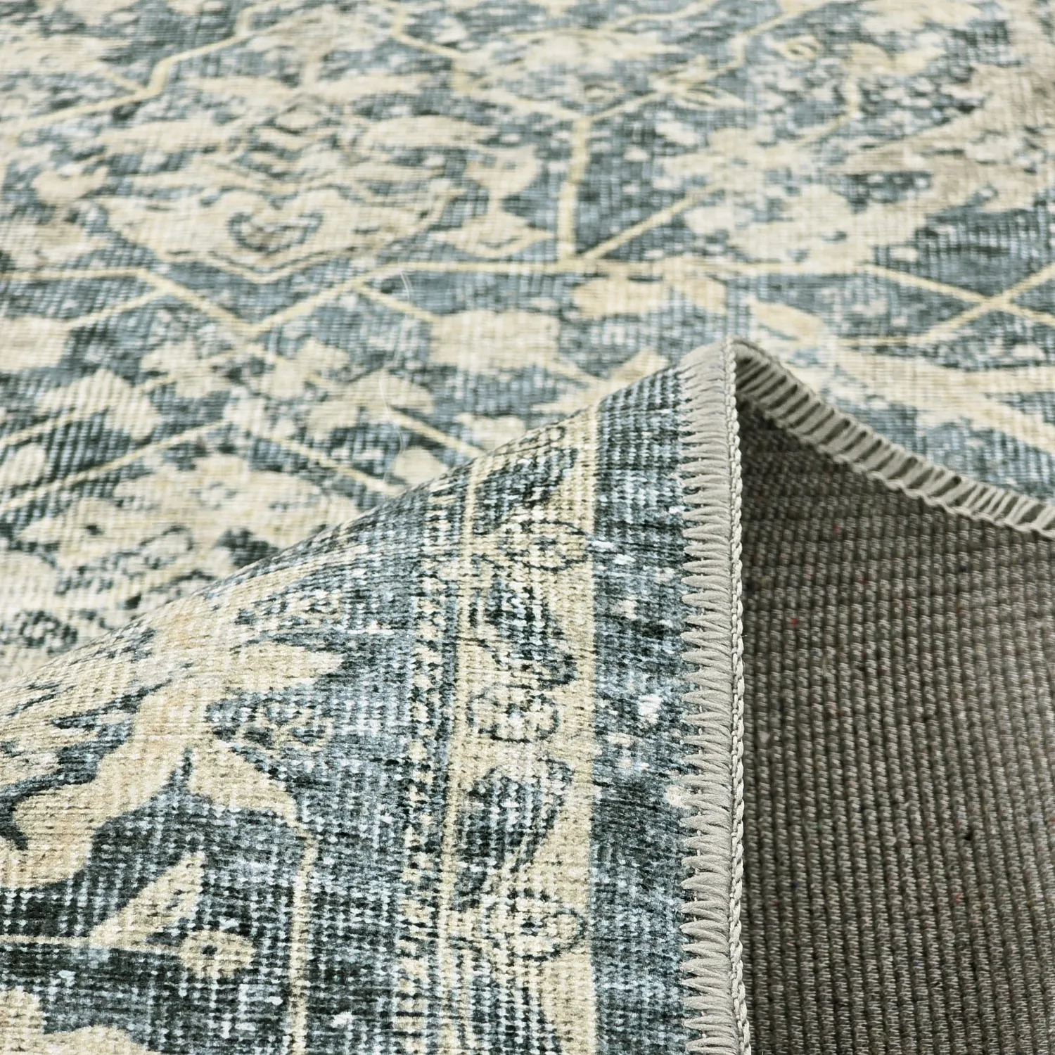 Fladvævet tæppe - Meralis (blå)