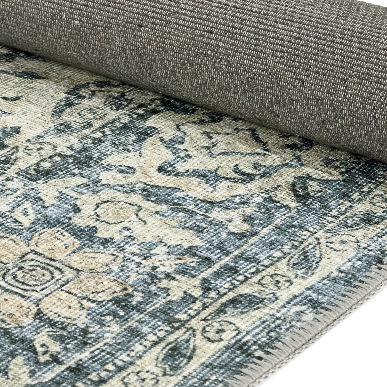 Fladvævet tæppe - Meralis (blå)