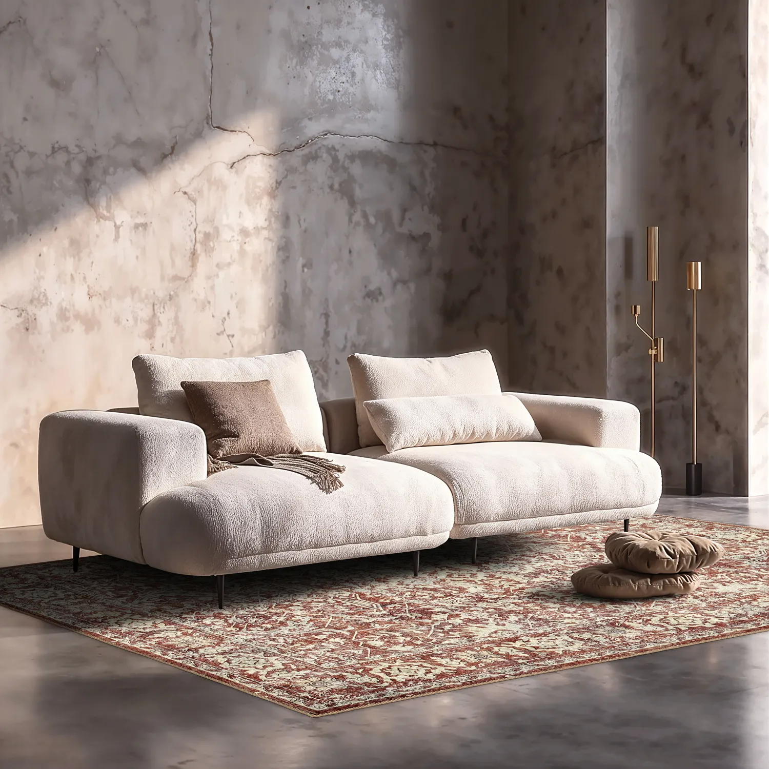 Fladvævet tæppe - Meralis (rød)