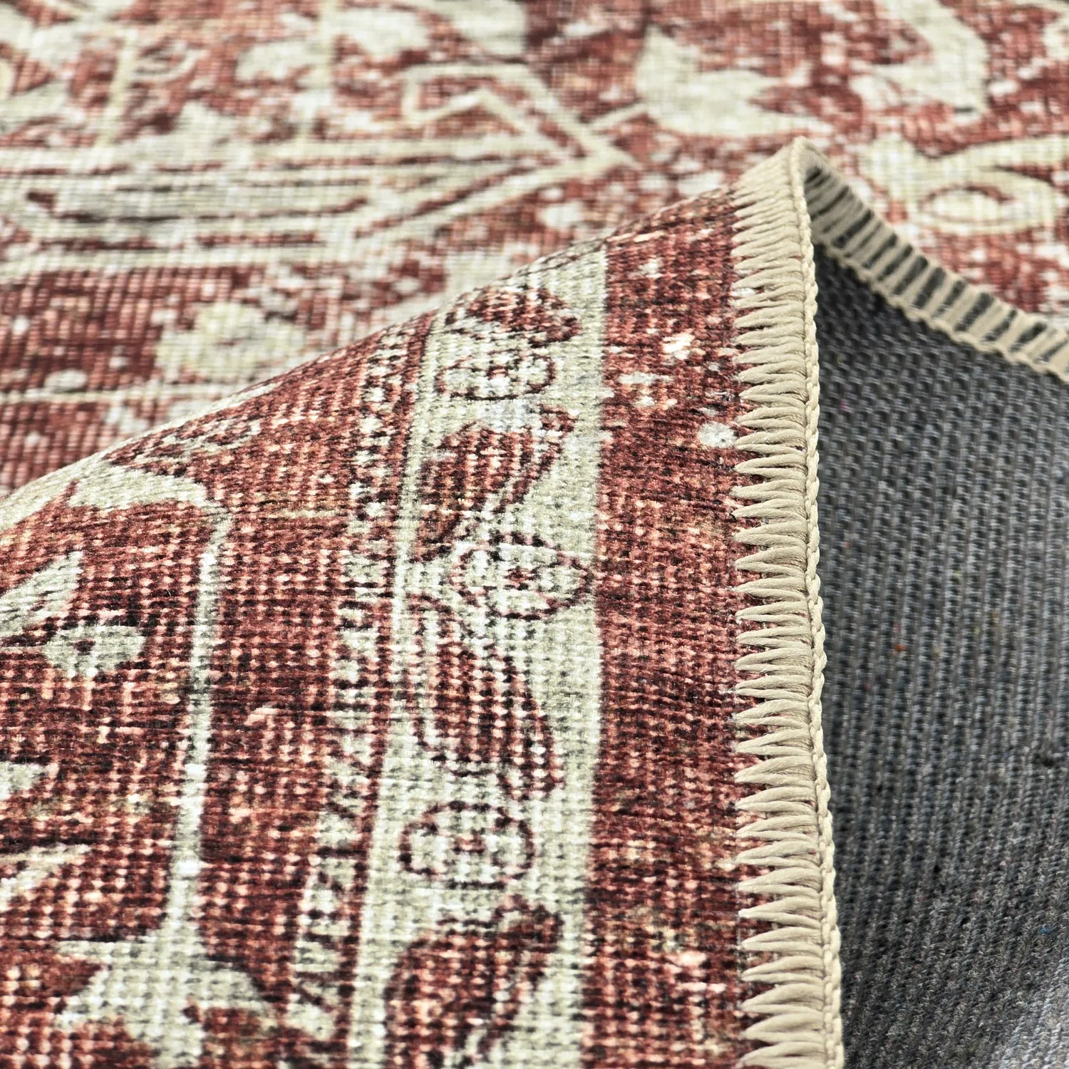 Fladvævet tæppe - Meralis (rød)